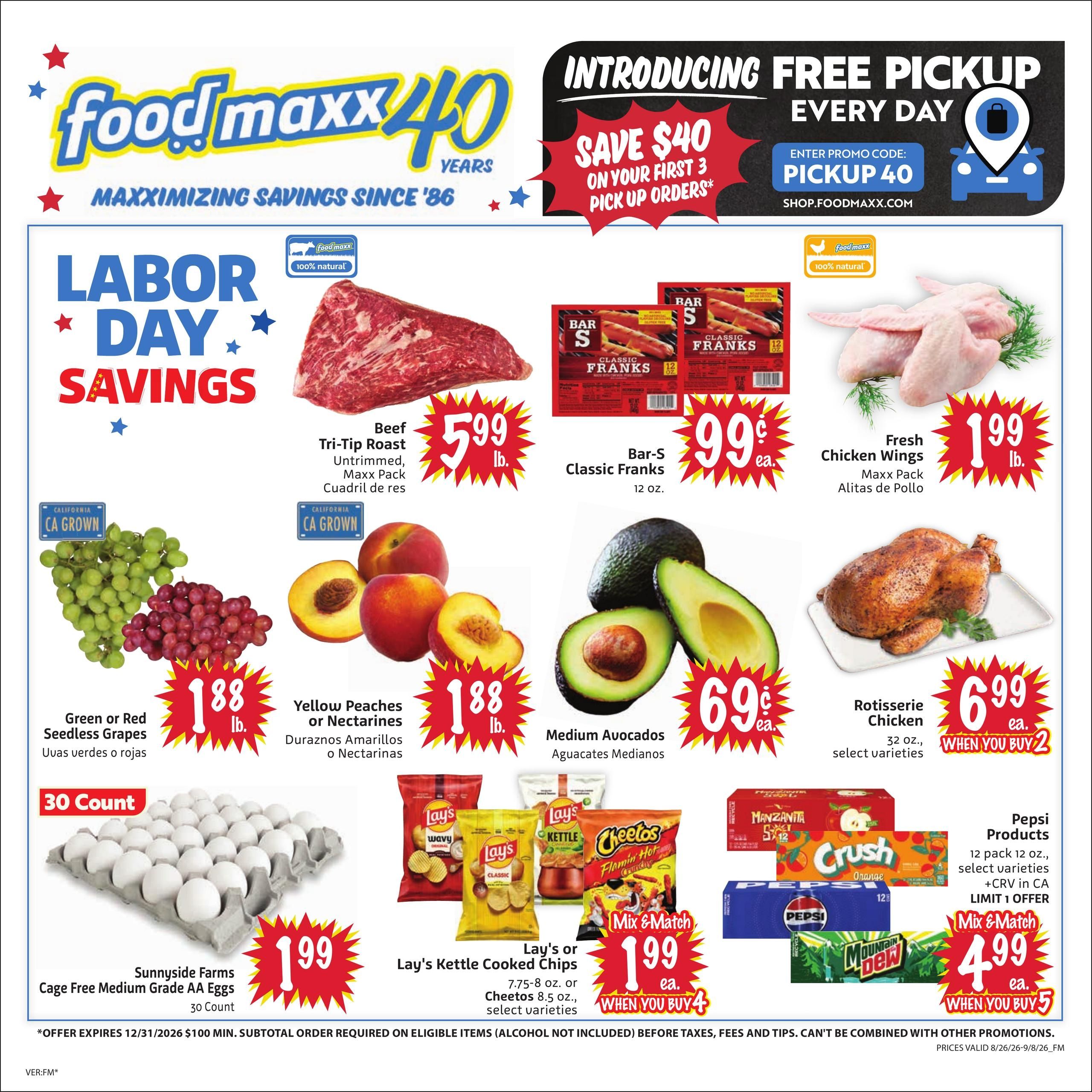 FoodMaxx (Antelope Area, CA) Weekly Ad August 26 - September 8, 2026