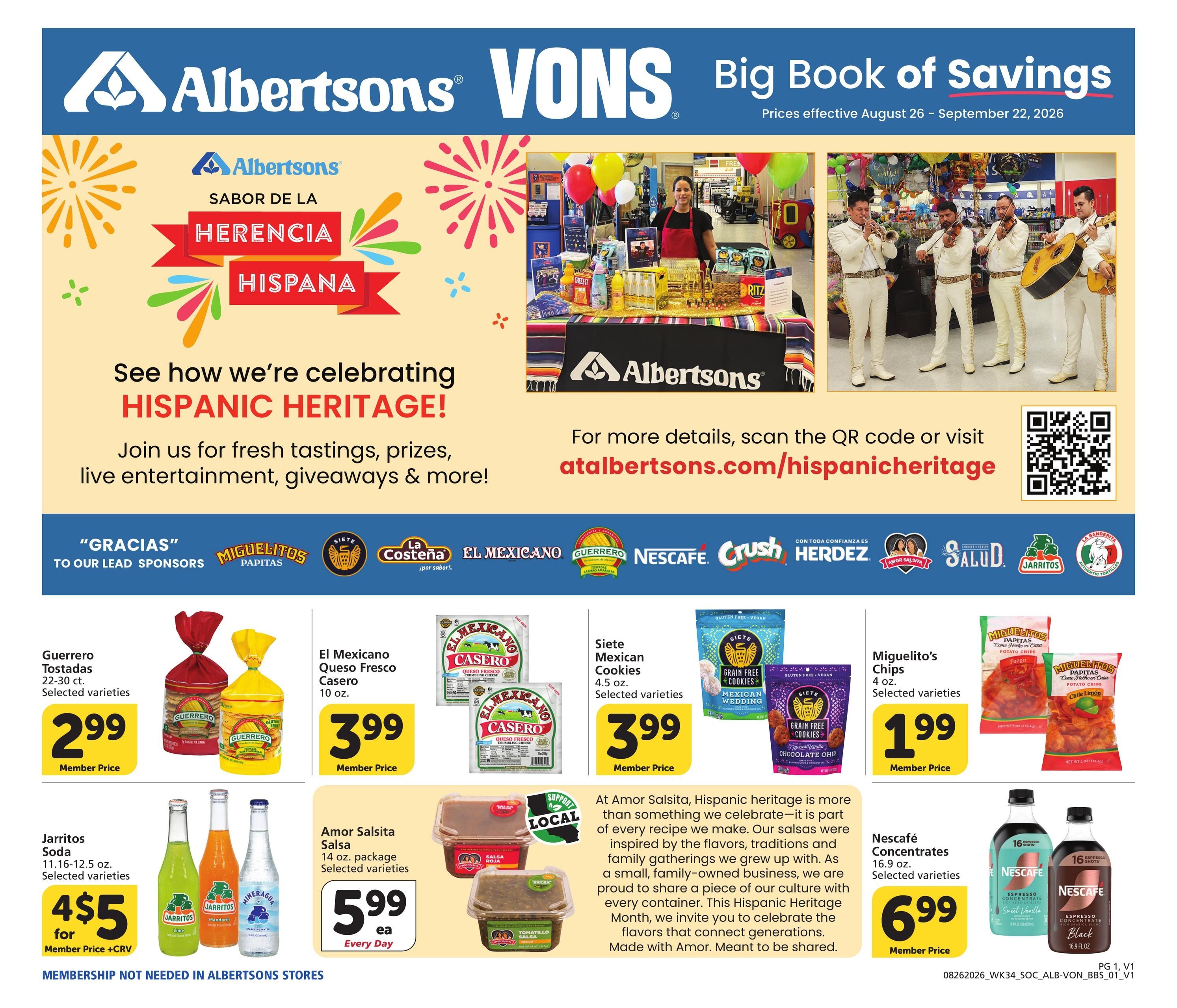 Vons (CA) Big Book of Savings Weekly Ad August 26 - September 22, 2026