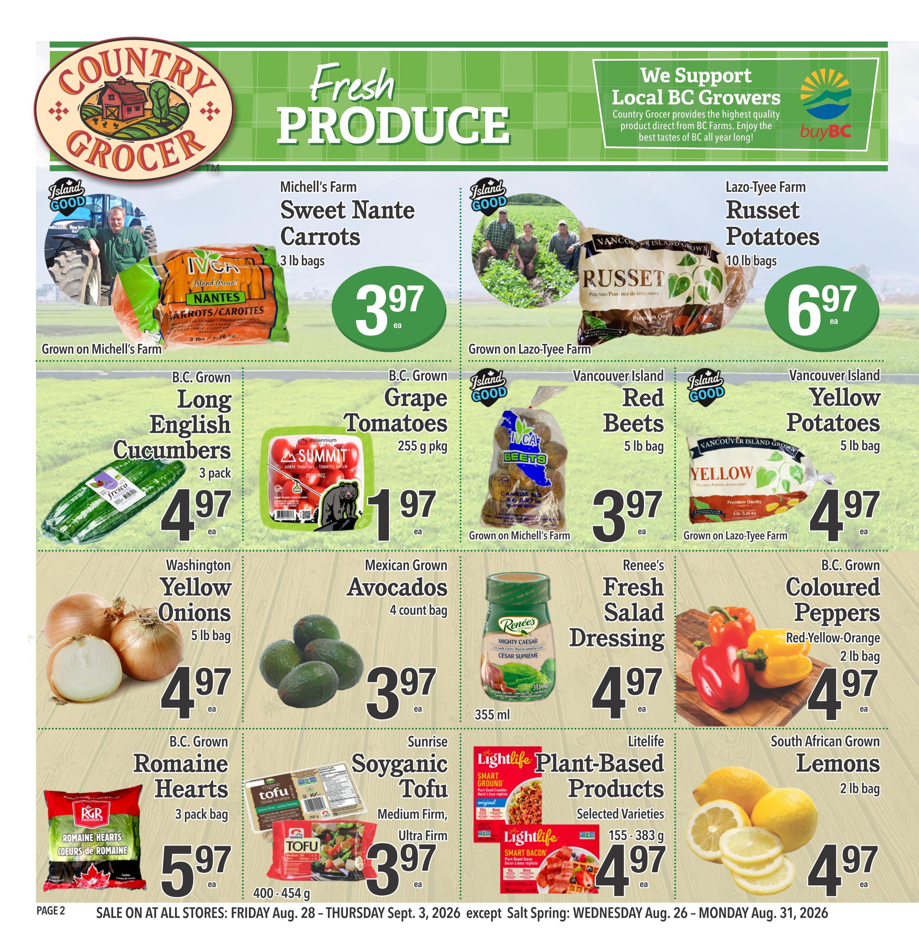Country Grocer Flyer August 28 to September 3