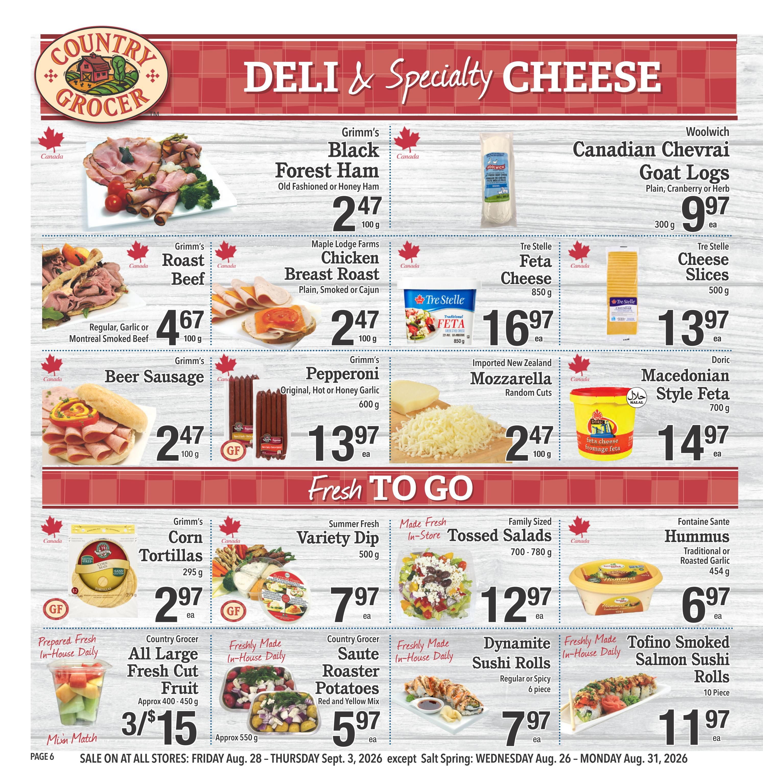 Country Grocer Flyer August 28 to September 3