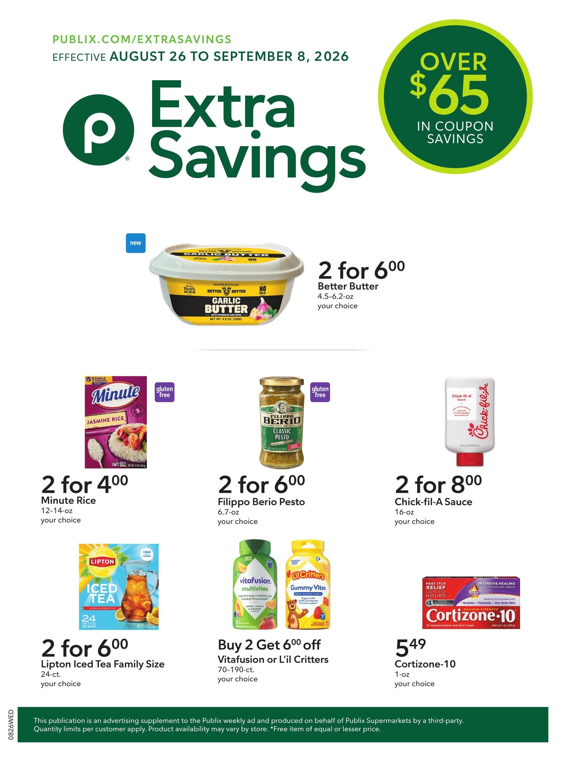 Publix Extra Savings Weekly Ad August 26 - September 8, 2026
