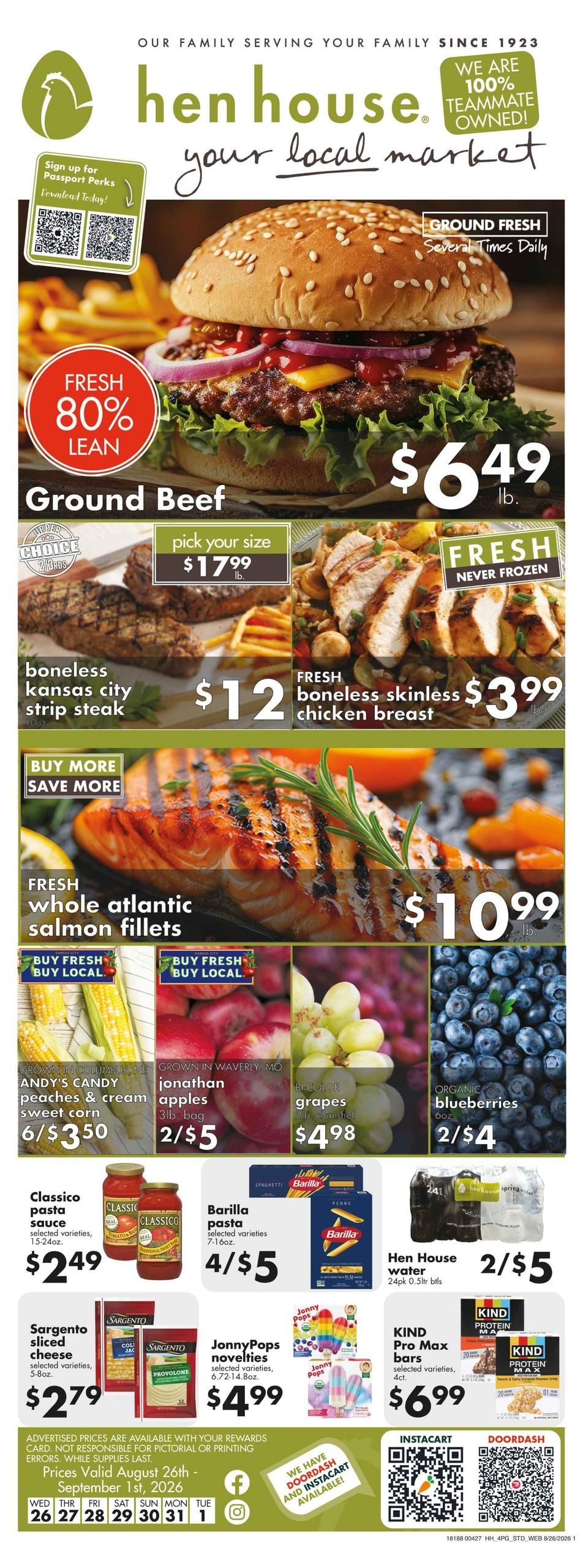 Hen House Weekly Ad August 26 - September 1, 2026
