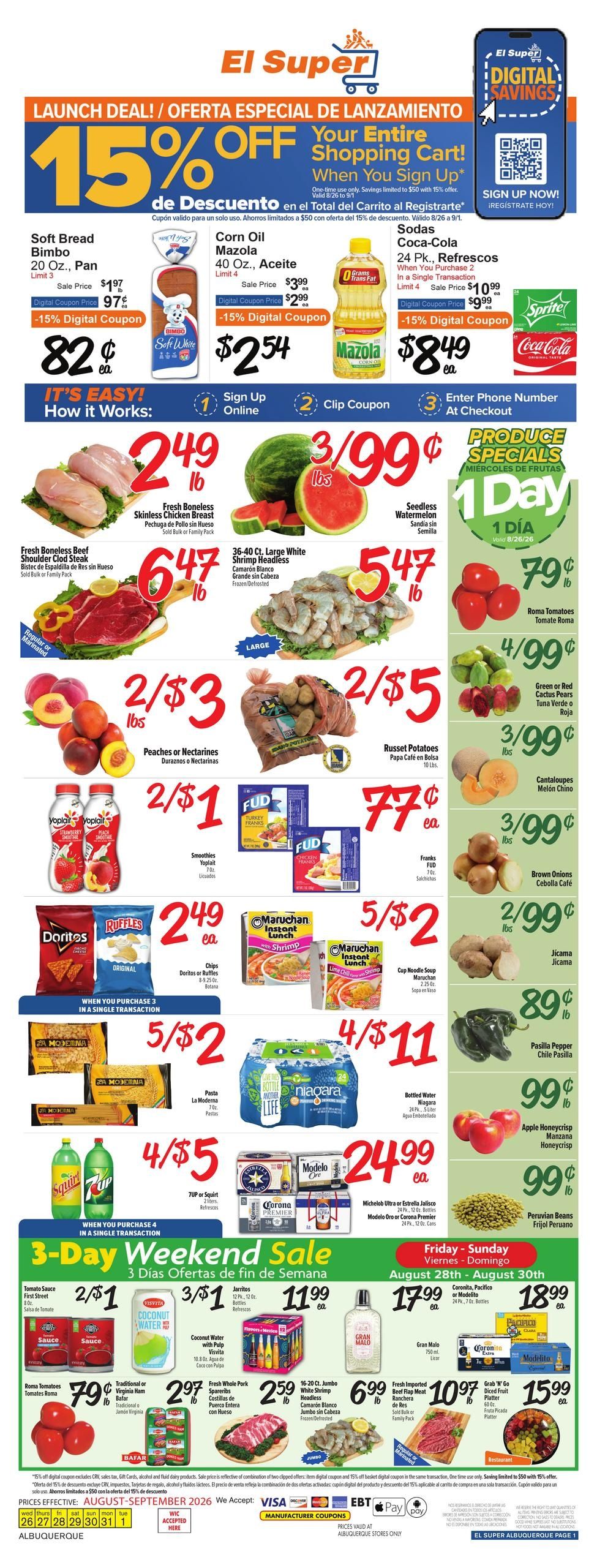El Super (Albuquerque-Rio Rancho Area, NM) Weekly Ad August 26 - September 1, 2026