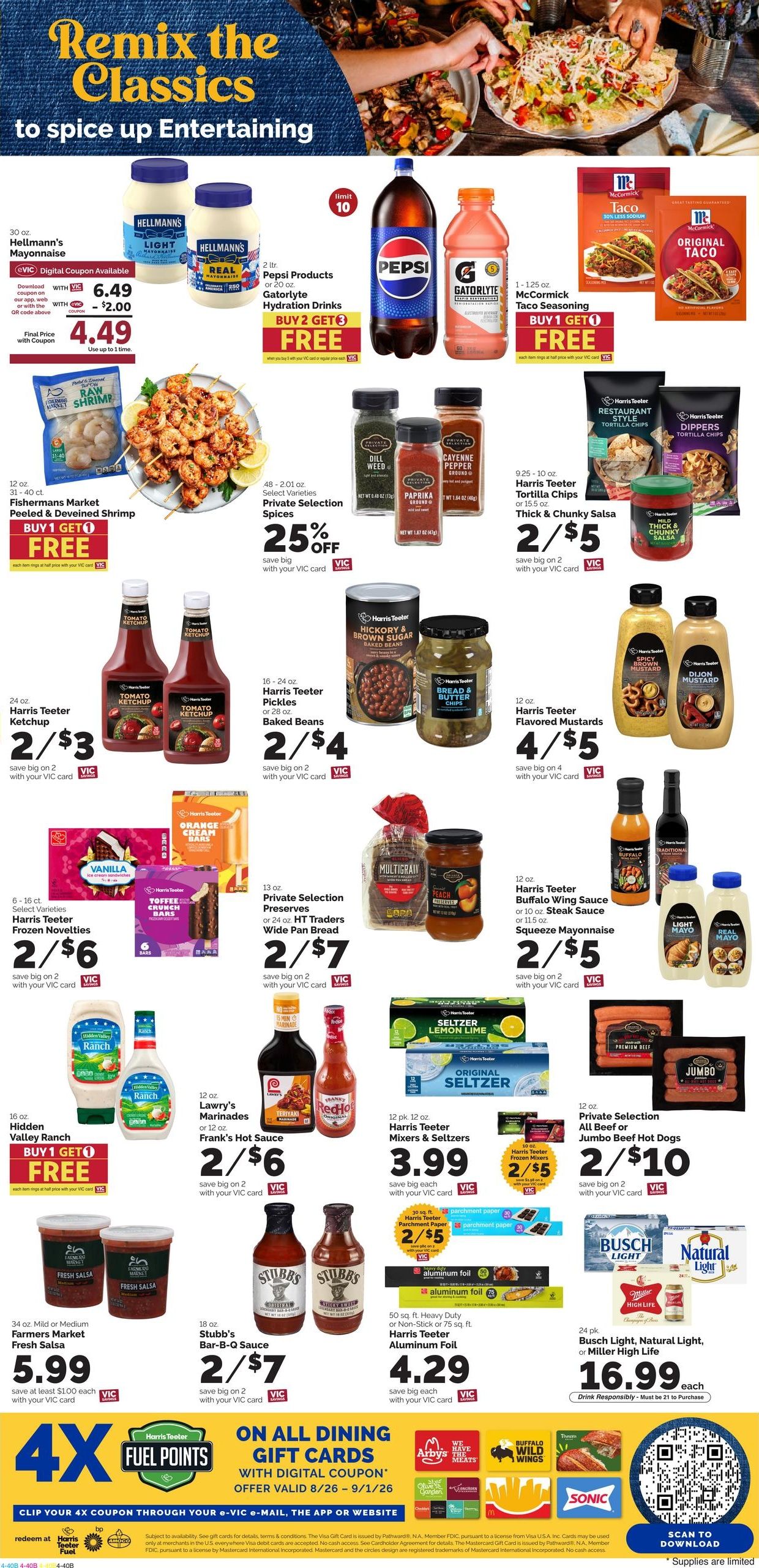 Harris Teeter (Apex Area, NC) Weekly Ad August 26 - September 1, 2026
