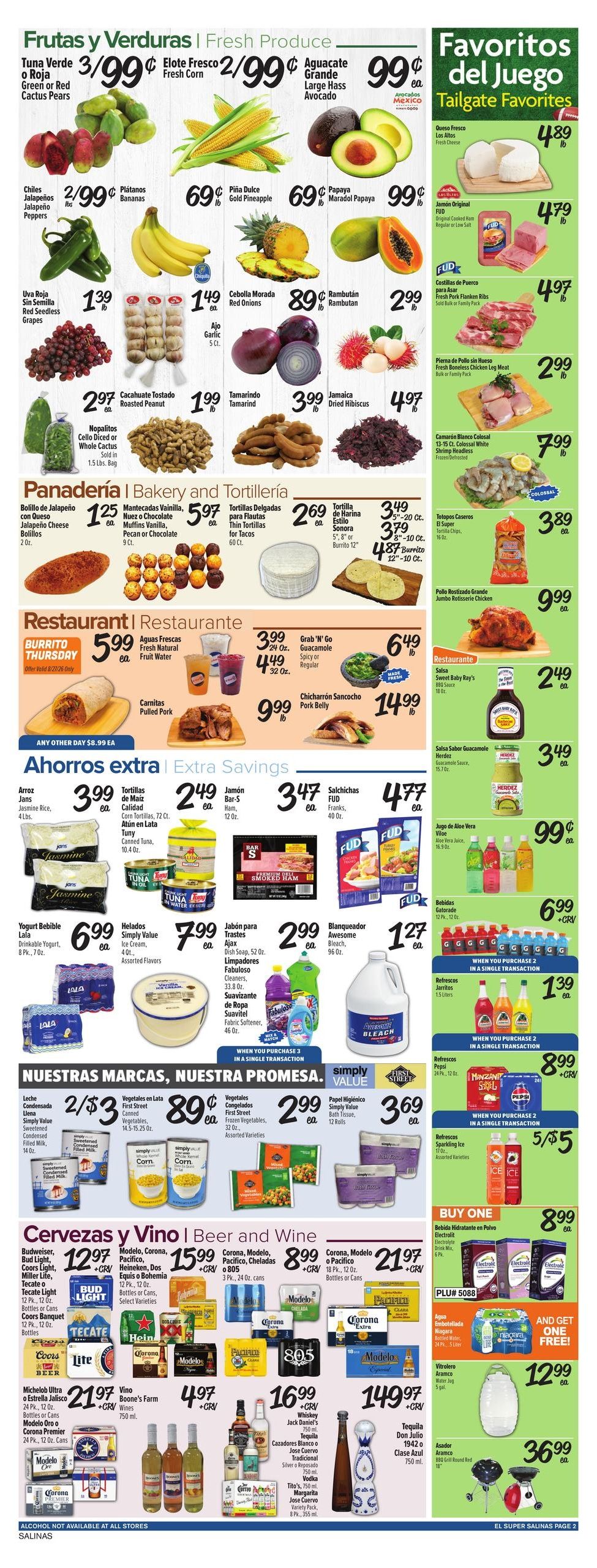 El Super (Salinas Area, CA) Weekly Ad August 26 - September 1, 2026
