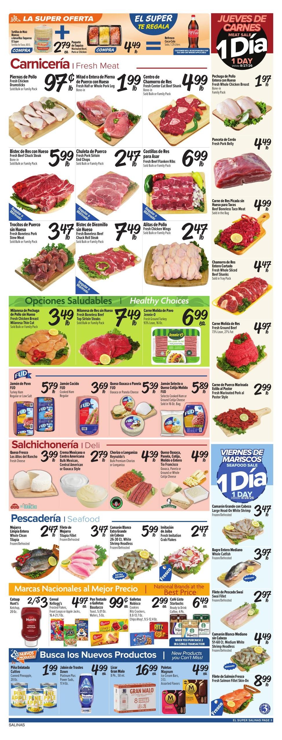 El Super (Salinas Area, CA) Weekly Ad August 26 - September 1, 2026