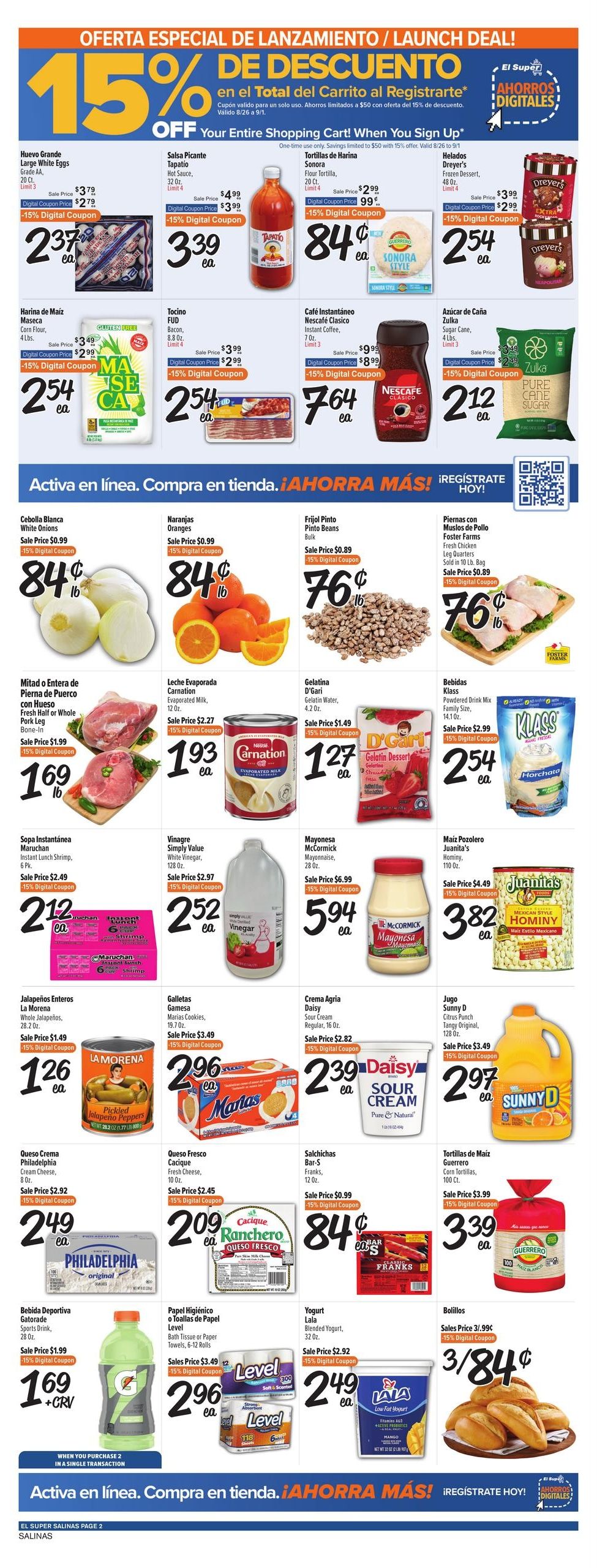 El Super (Salinas Area, CA) Weekly Ad August 26 - September 1, 2026