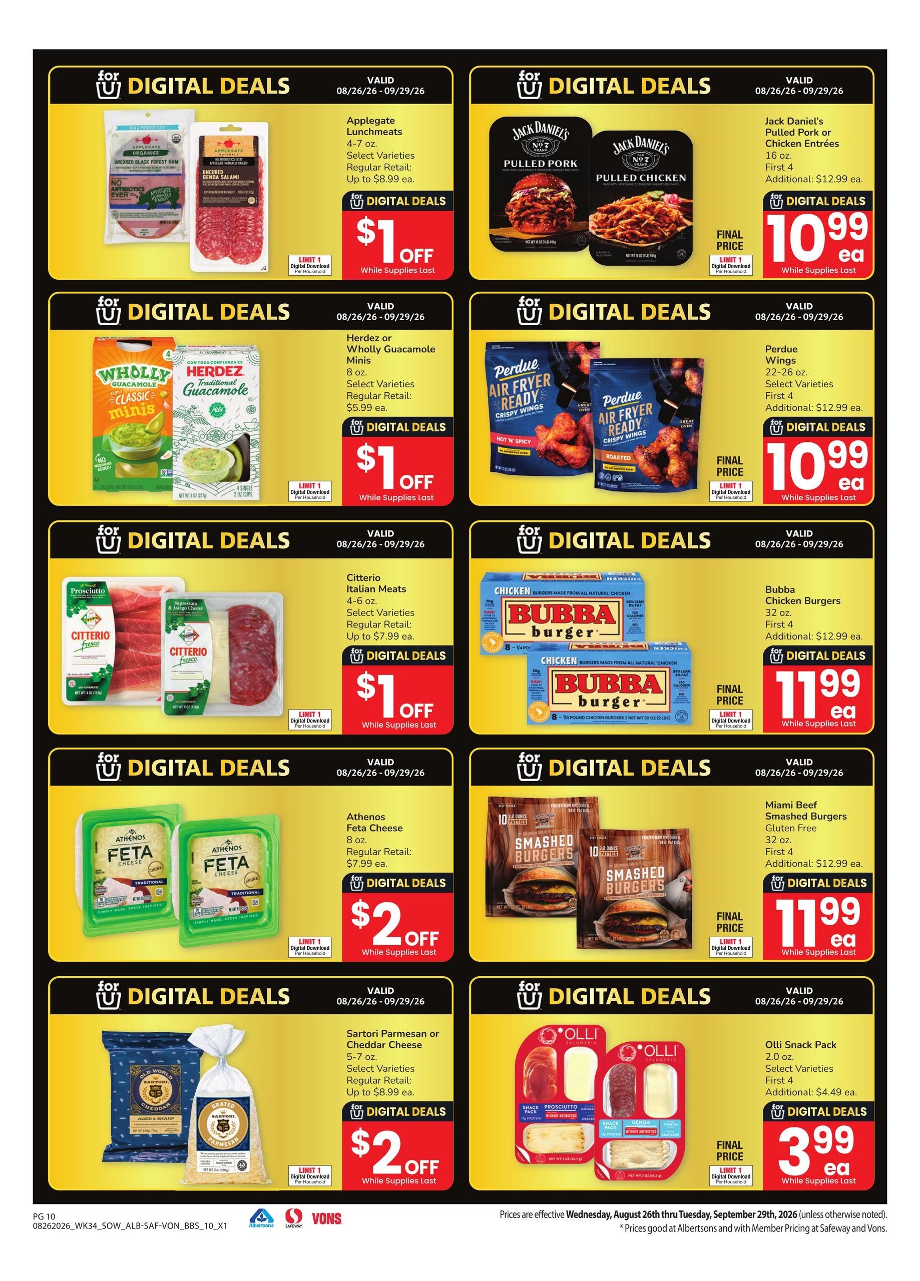 Vons (Las Vegas–The Lakes Area, NV) Big Book of Savings Weekly Ad August 26 - September 29, 2026