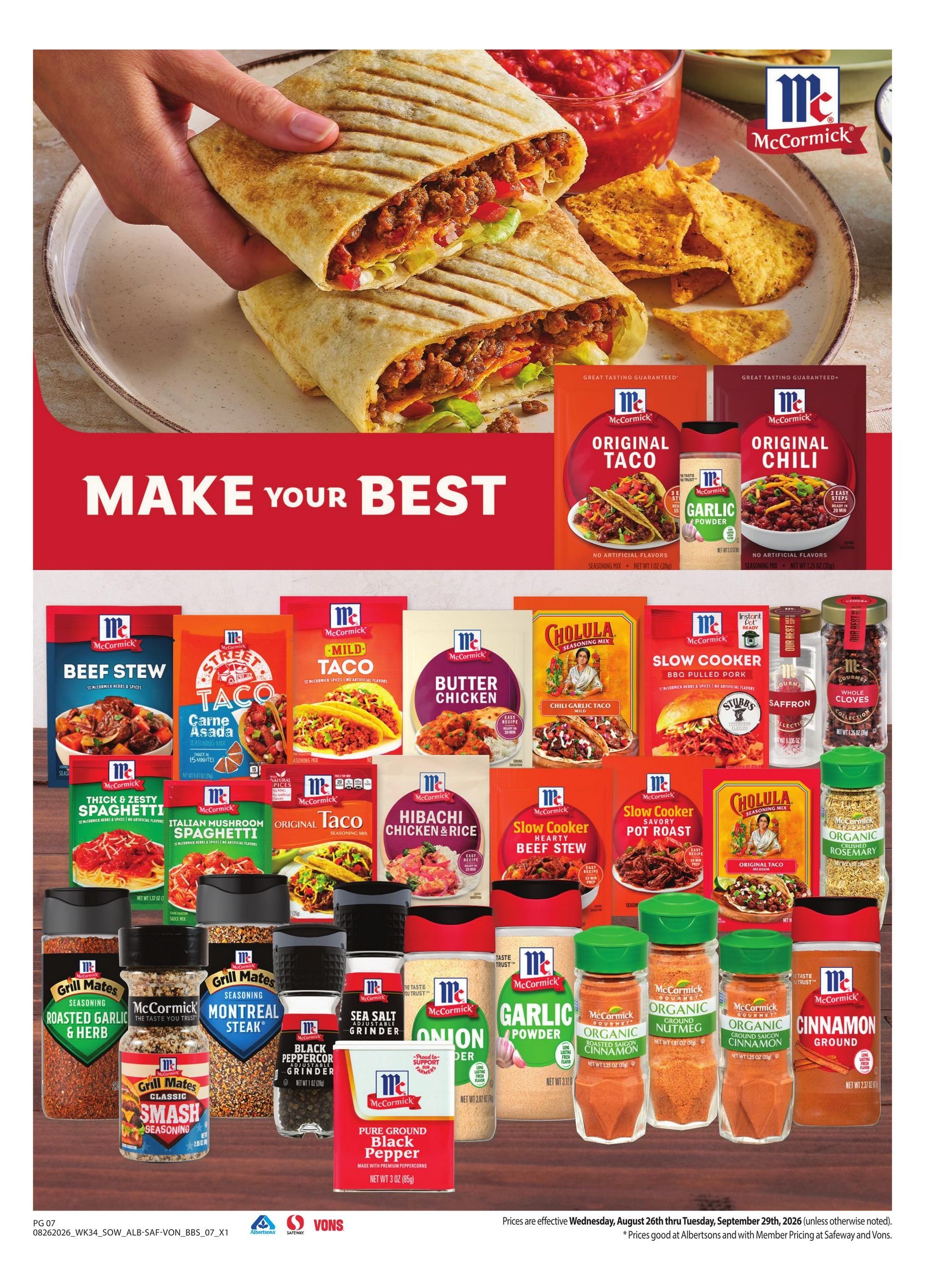 Vons (Las Vegas–The Lakes Area, NV) Big Book of Savings Weekly Ad August 26 - September 29, 2026