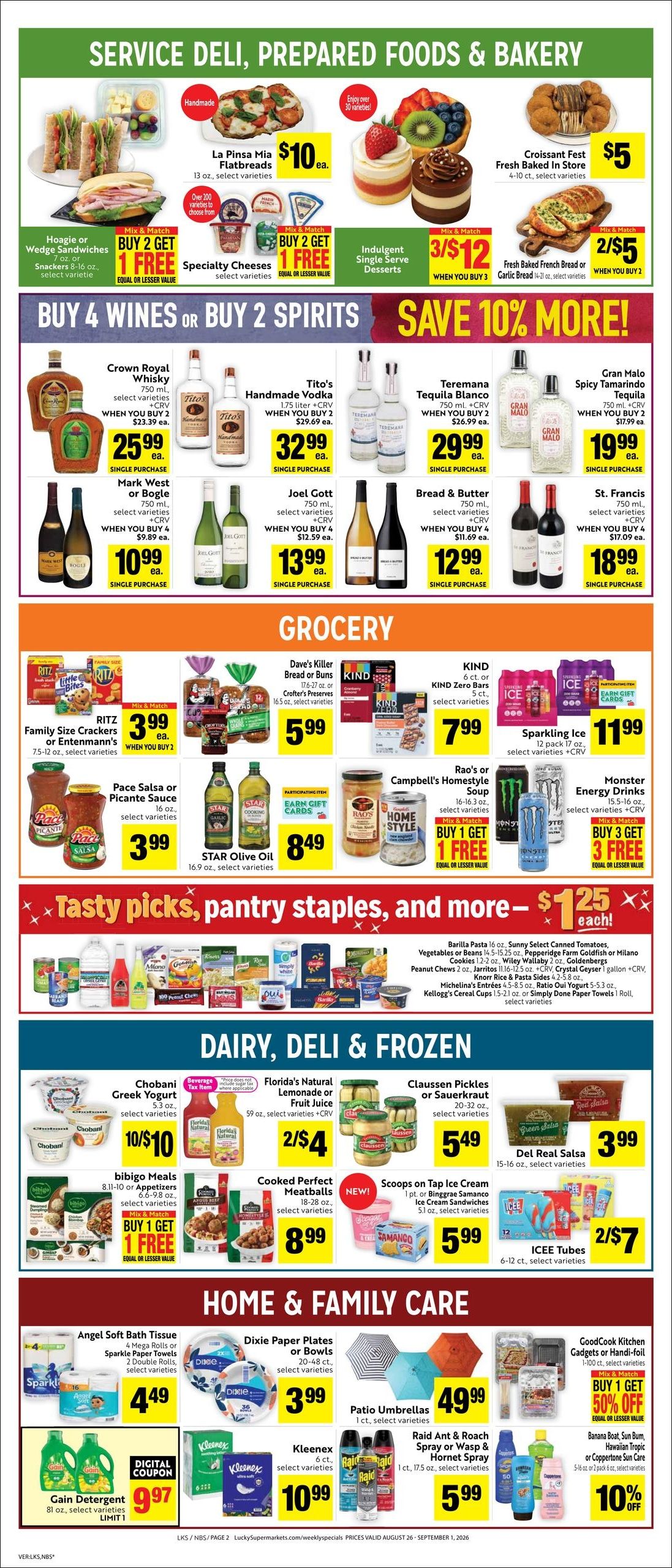 Lucky Supermarkets (Oakland–Sausalito Area, CA) Weekly Ad August 26 - September 1, 2026