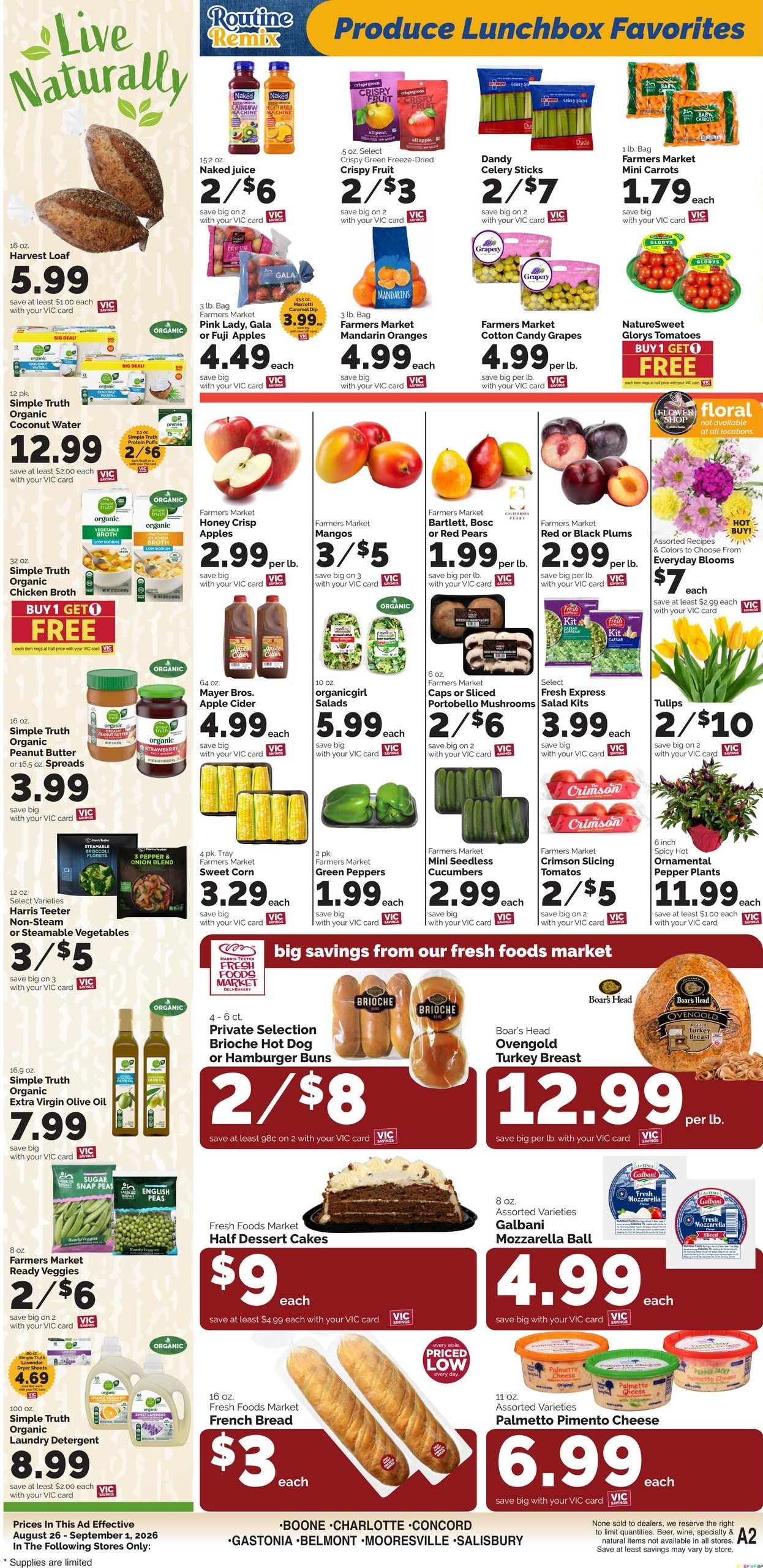 Harris Teeter (Charlotte Area, NC) Weekly Ad August 26 - September 1, 2026