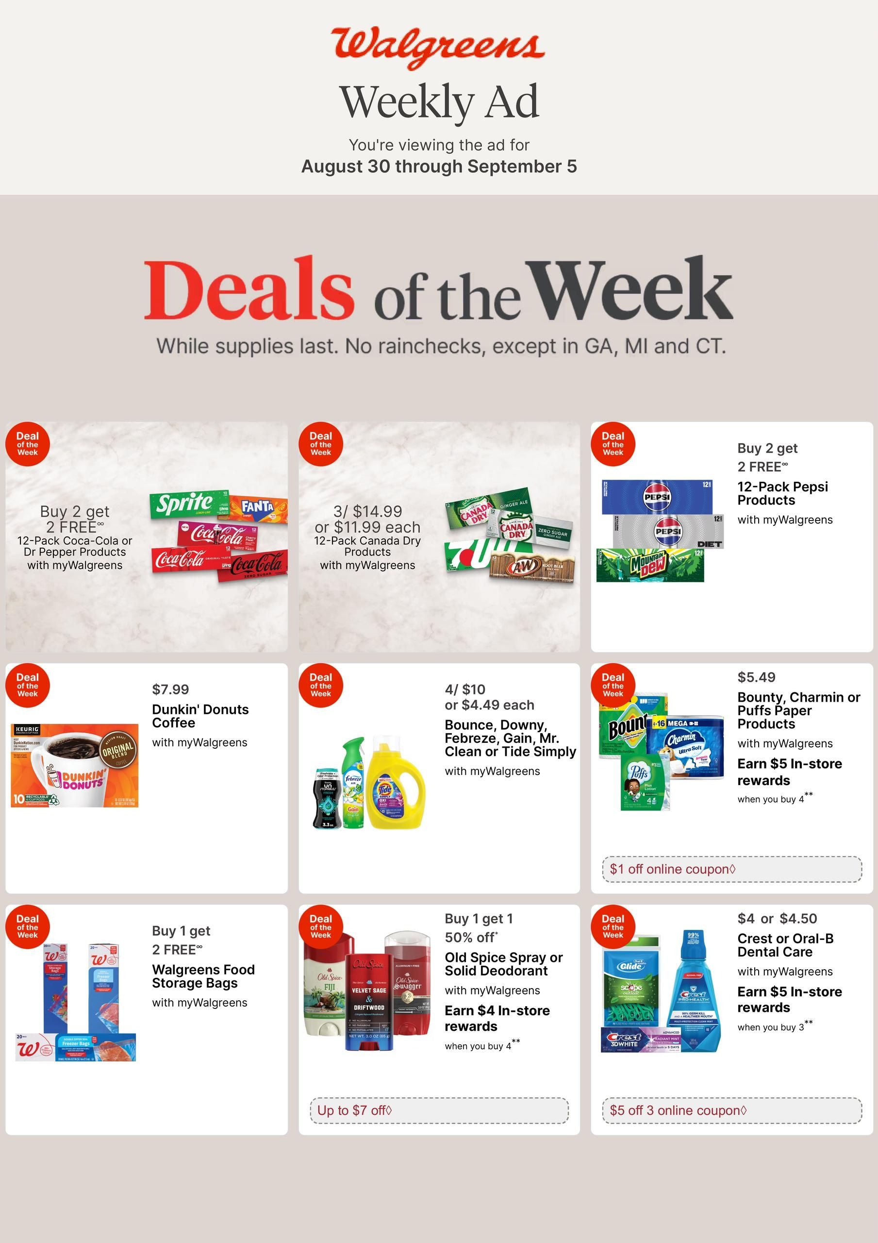 Walgreens (Bakersfield-Holtville Area, CA) Weekly Ad August 30 - September 5, 2026