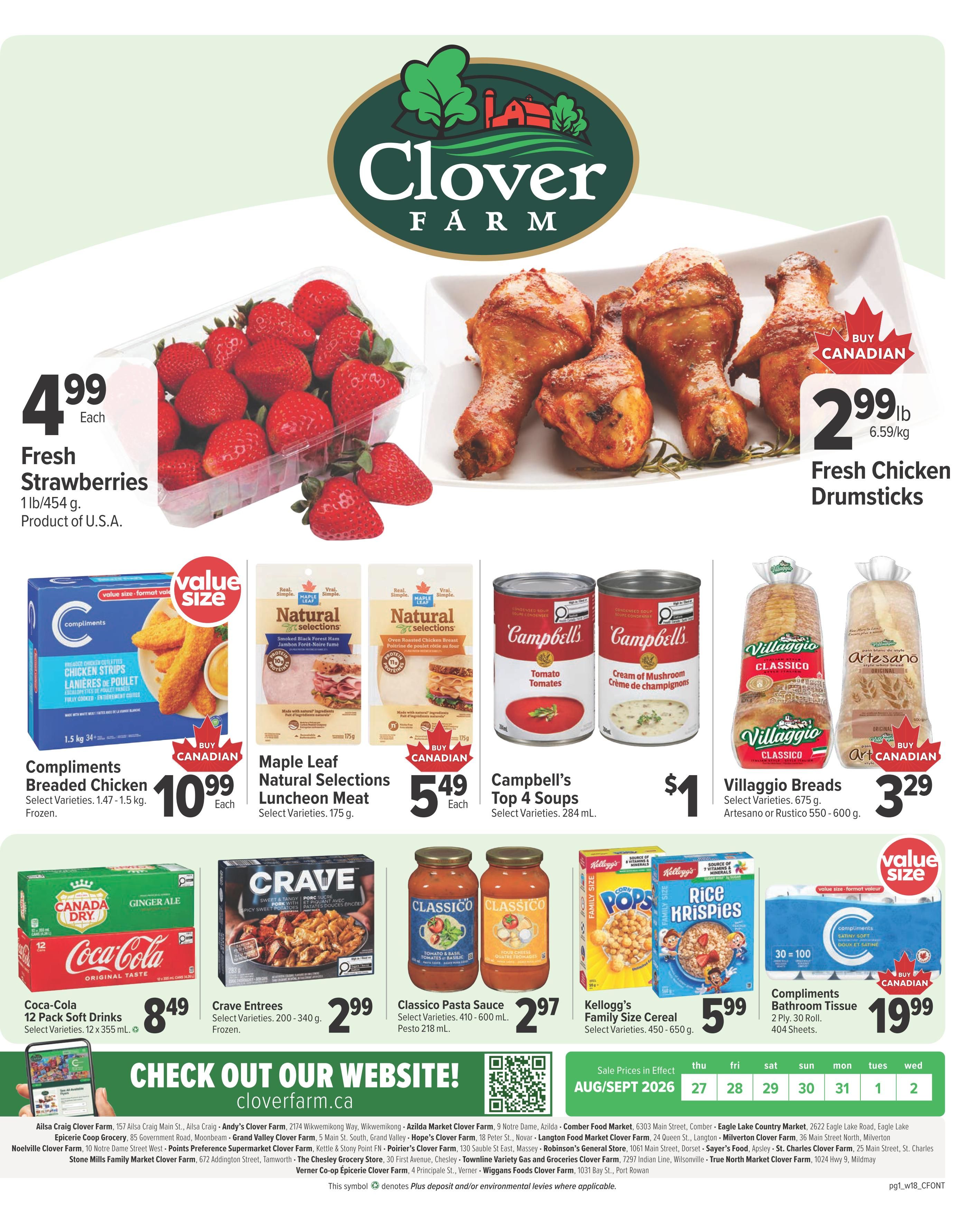 Clover Farm (ON) Flyer August 27 to September 2