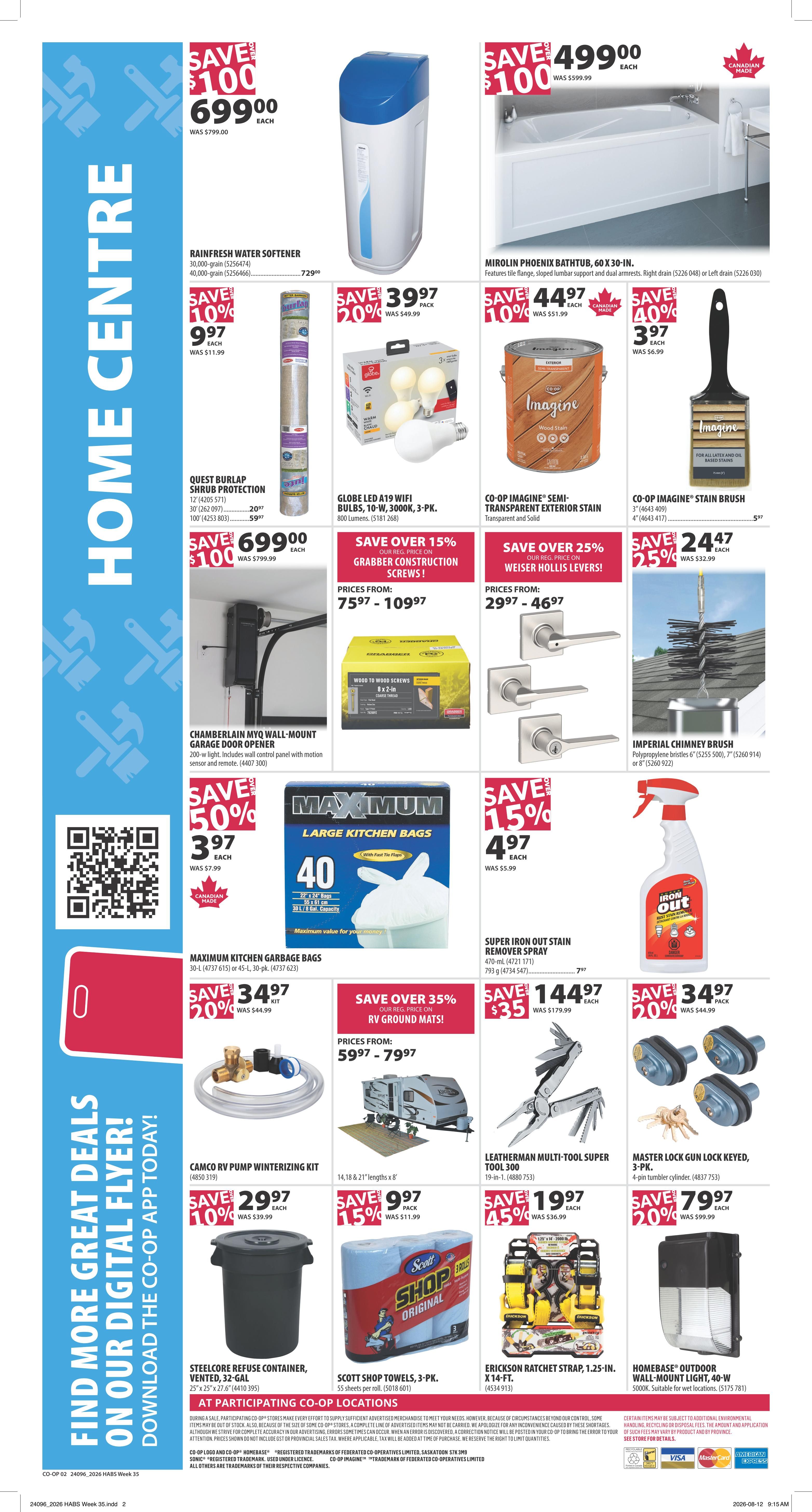 Co-op (West) Home Centre Flyer August 27 to September 2