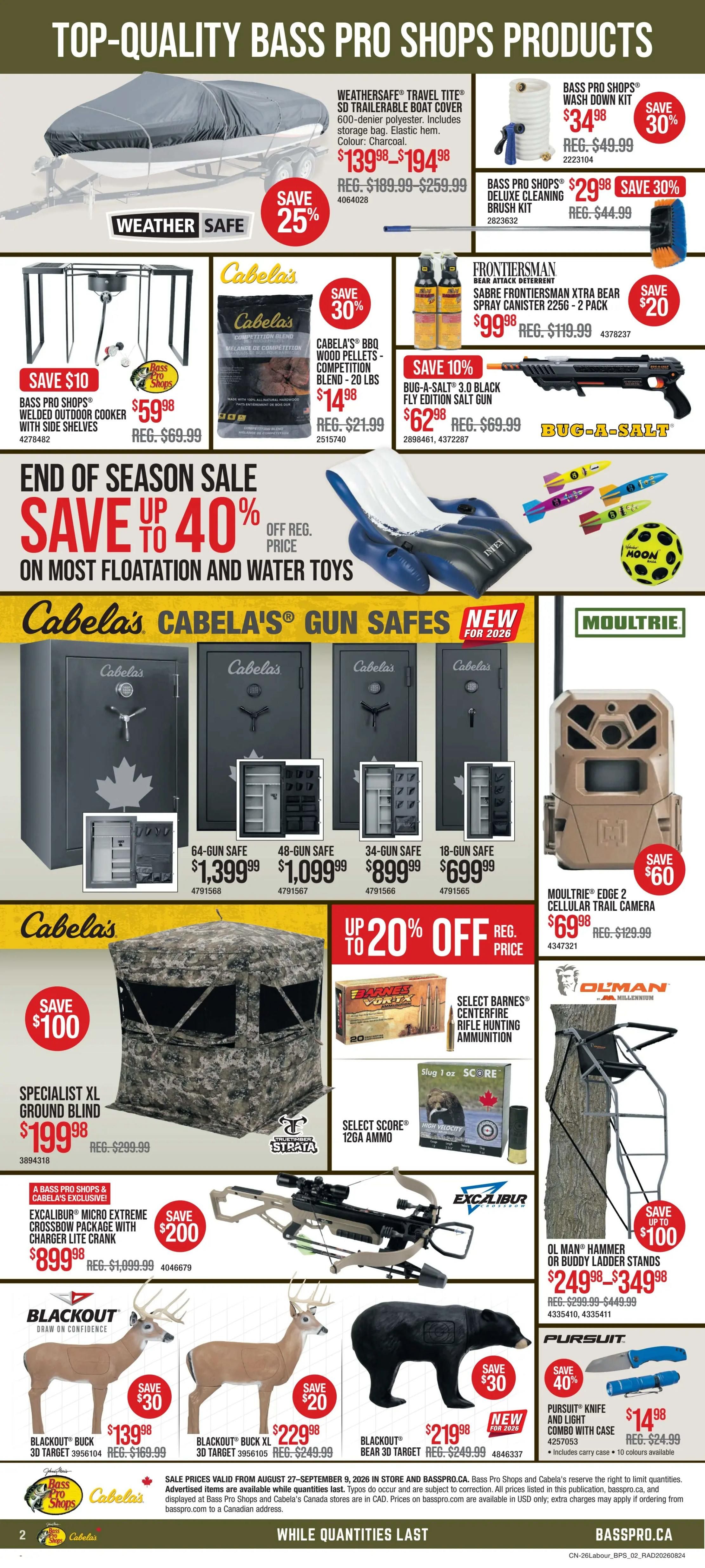 Bass Pro Shops Flyer August 27 to September 9