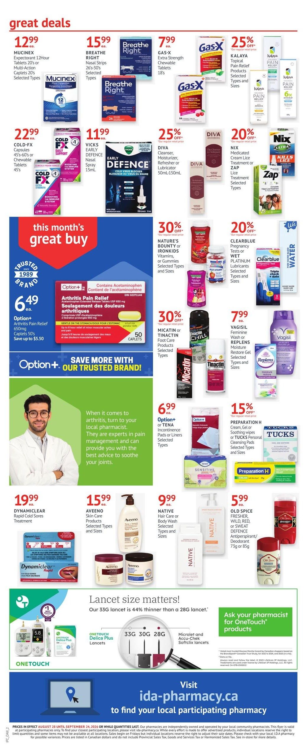 I.D.A. Pharmacy Monthly Flyer August 28 to September 24