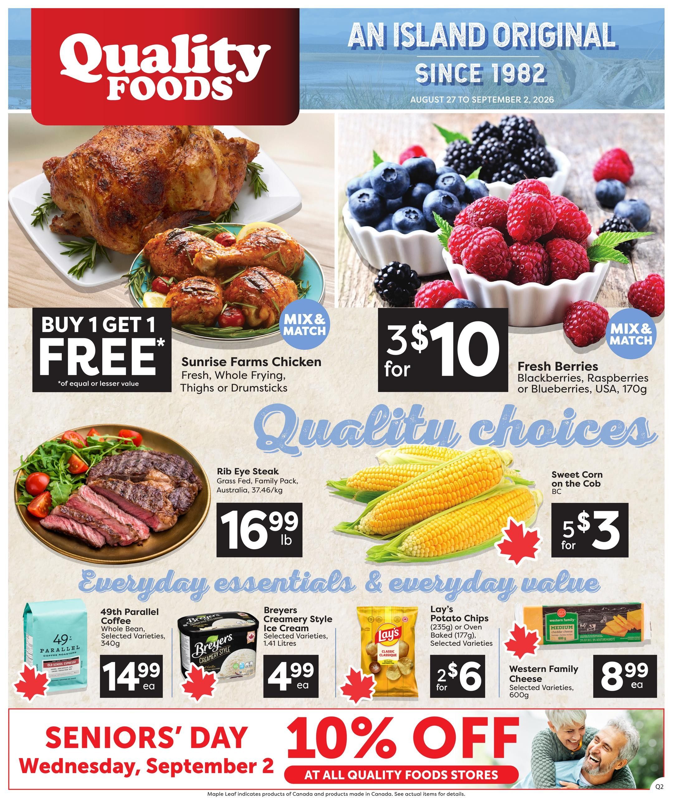 Quality Foods Flyer August 27 to September 2