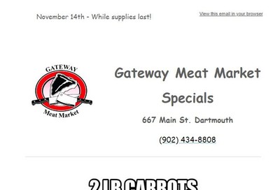 Gateway Meat Market Flyer November 14 to 20