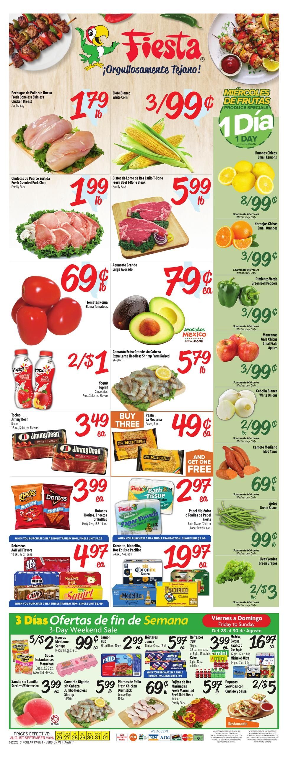 Fiesta Mart (Austin–Del Valle Area, TX) Weekly Ad August 26 - September 1, 2026