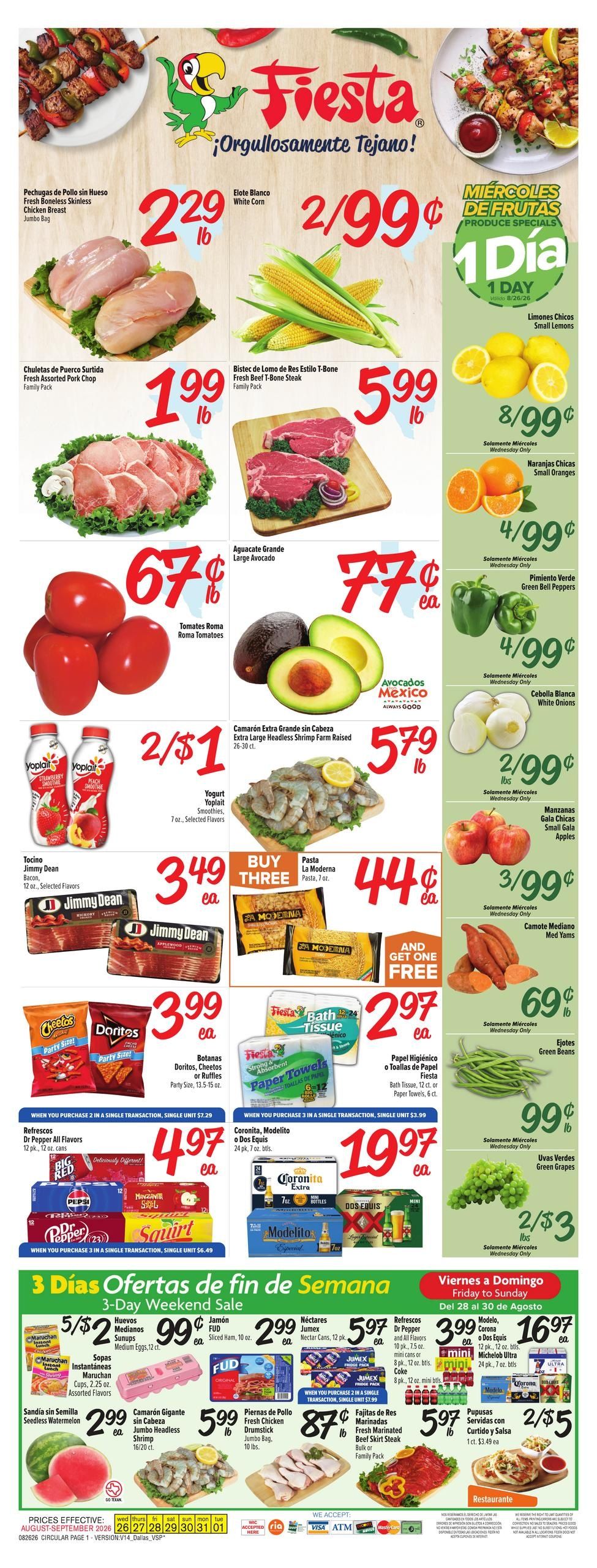 Fiesta Mart (Irving–Lewisville Area, TX) Weekly Ad August 26 - September 1, 2026