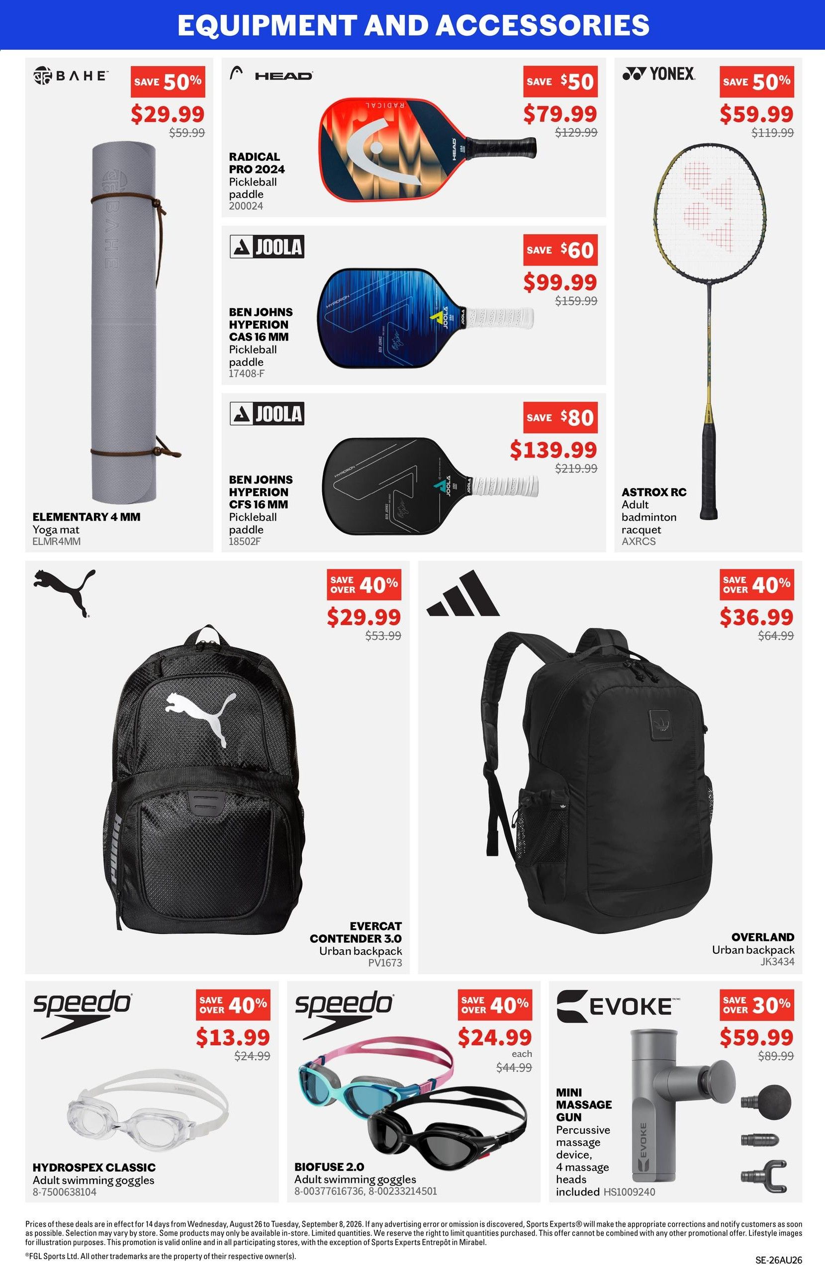 Sports Experts Flyer August 26 to September 8