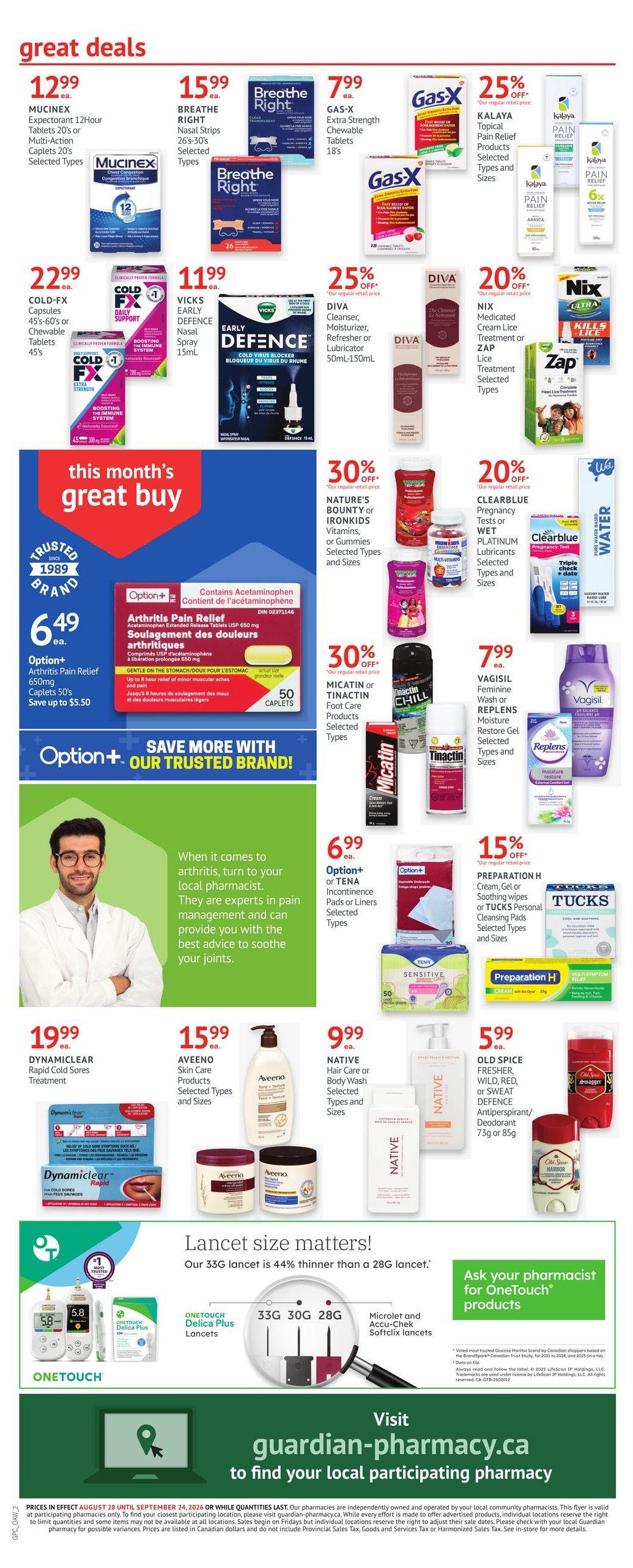 Guardian Pharmacy Monthly Flyer August 28 to September 24
