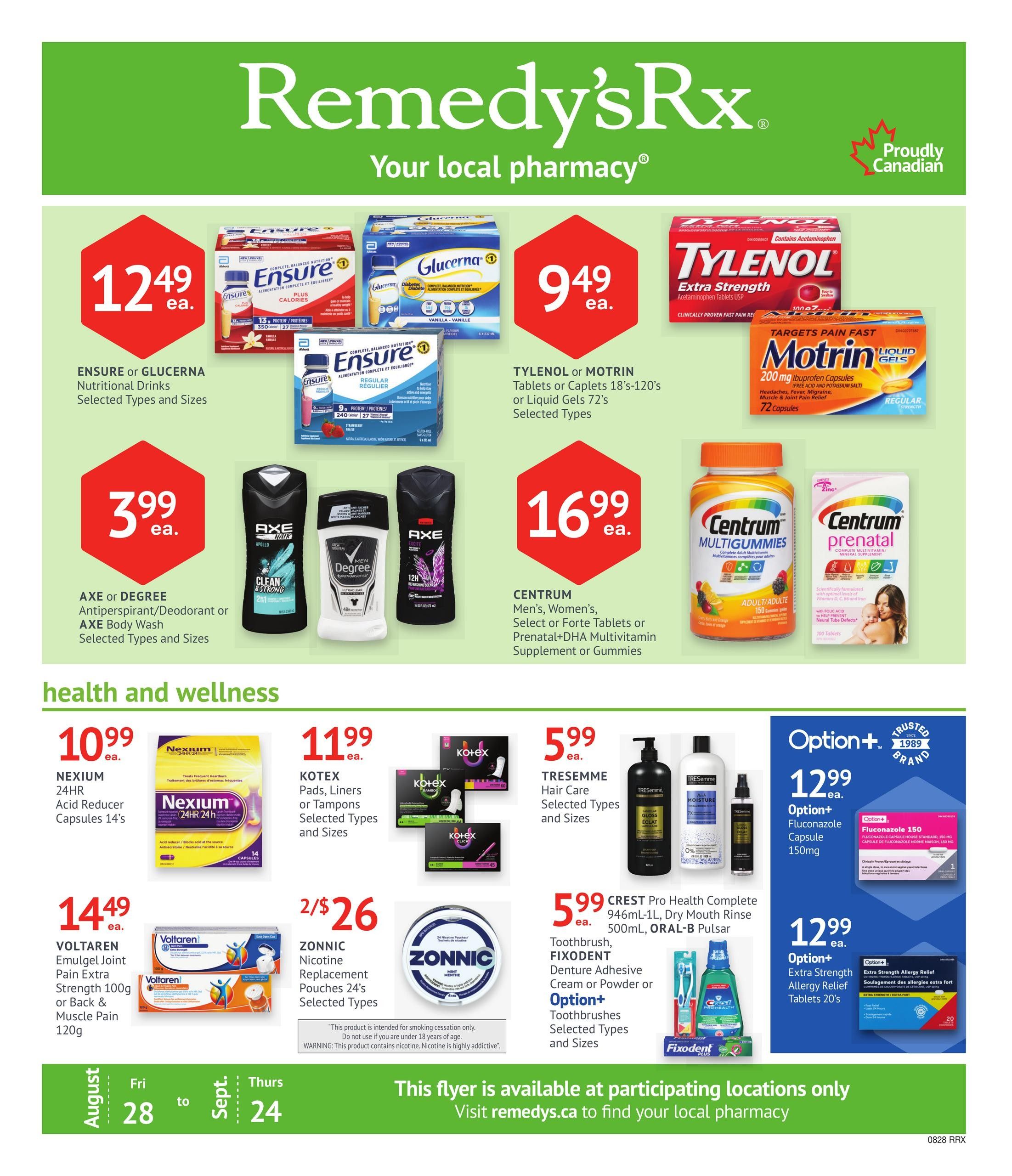 Remedy's RX Monthly Flyer August 28 to September 24