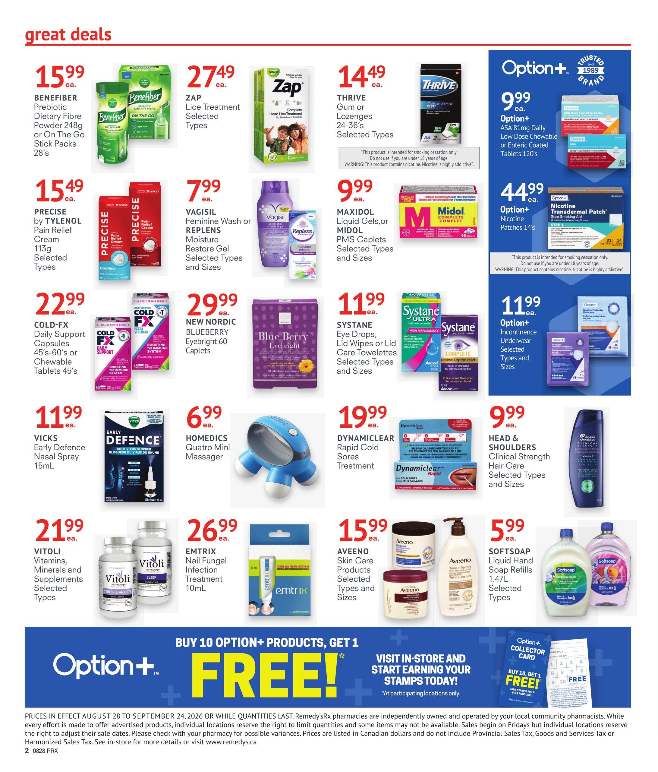Remedy's RX Monthly Flyer August 28 to September 24