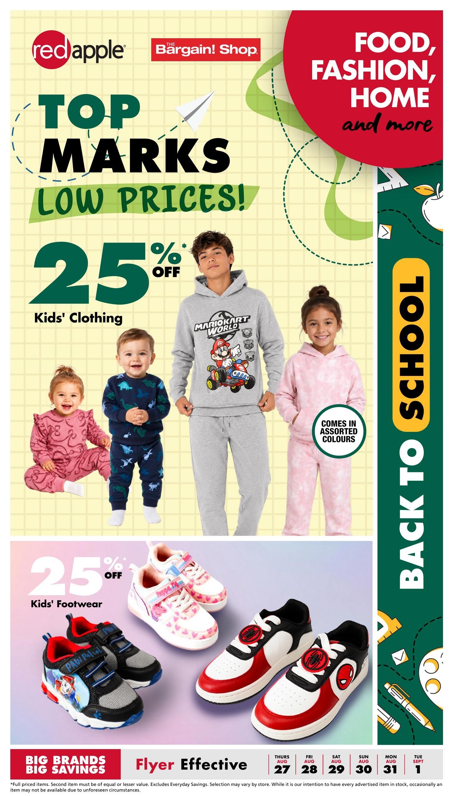 The Bargain Shop & Red Apple Stores Flyer August 27 to September 1