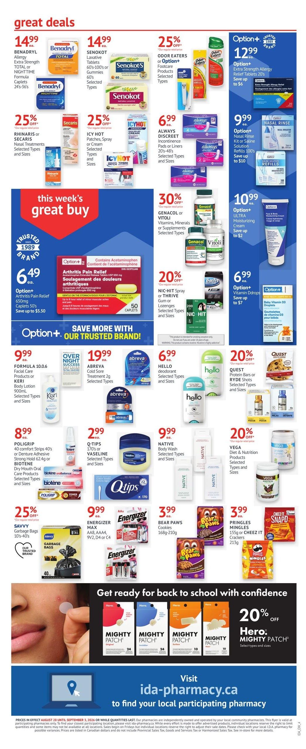 I.D.A. Flyer August 28 to September 3