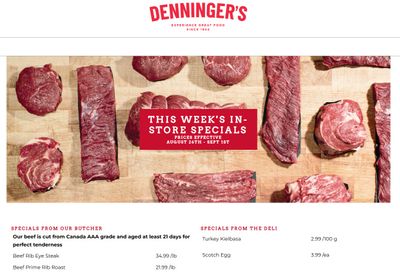 Denninger's Weekly Specials August 26 to September 1