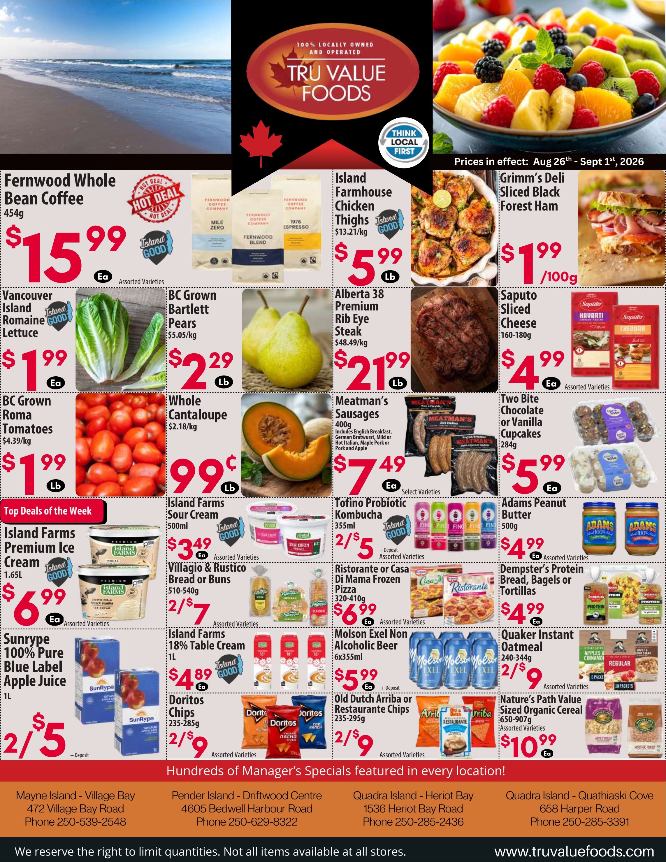 Tru Value Foods Flyer August 26 to September 1