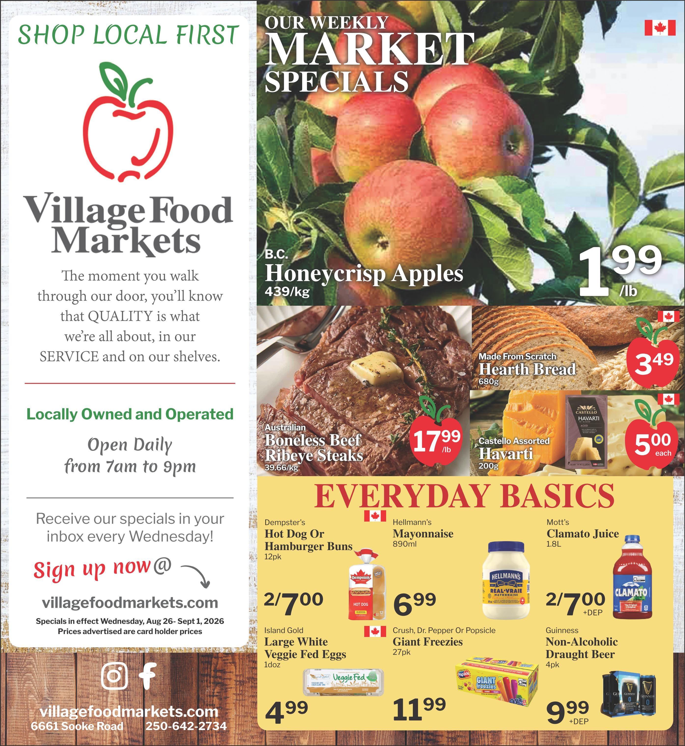Village Food Markets Flyer August 26 to September 1