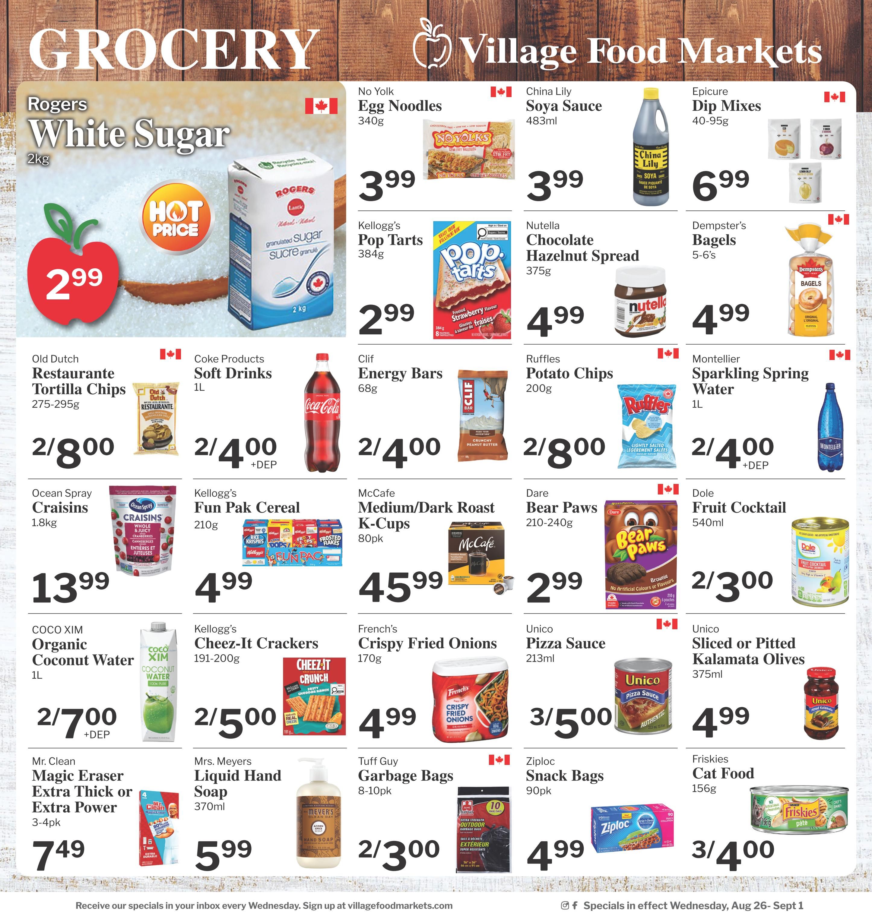 Village Food Markets Flyer August 26 to September 1