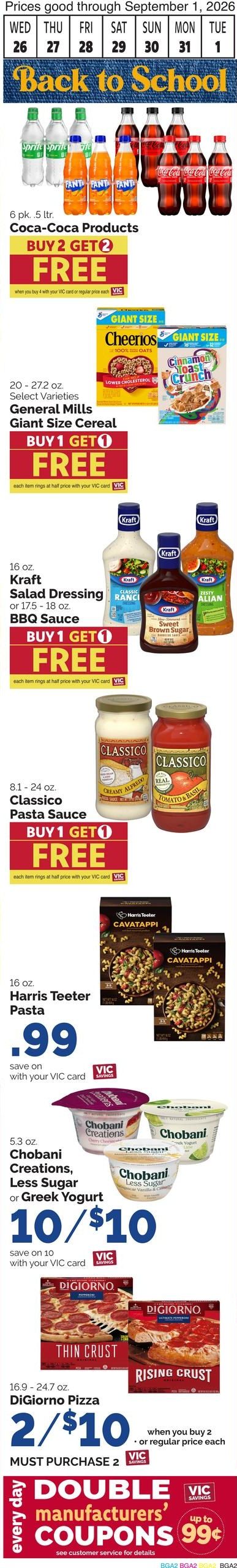 Harris Teeter (Bethany Beach–Millsboro Area, DE–MD) Weekly Ad August 26 - September 1, 2026