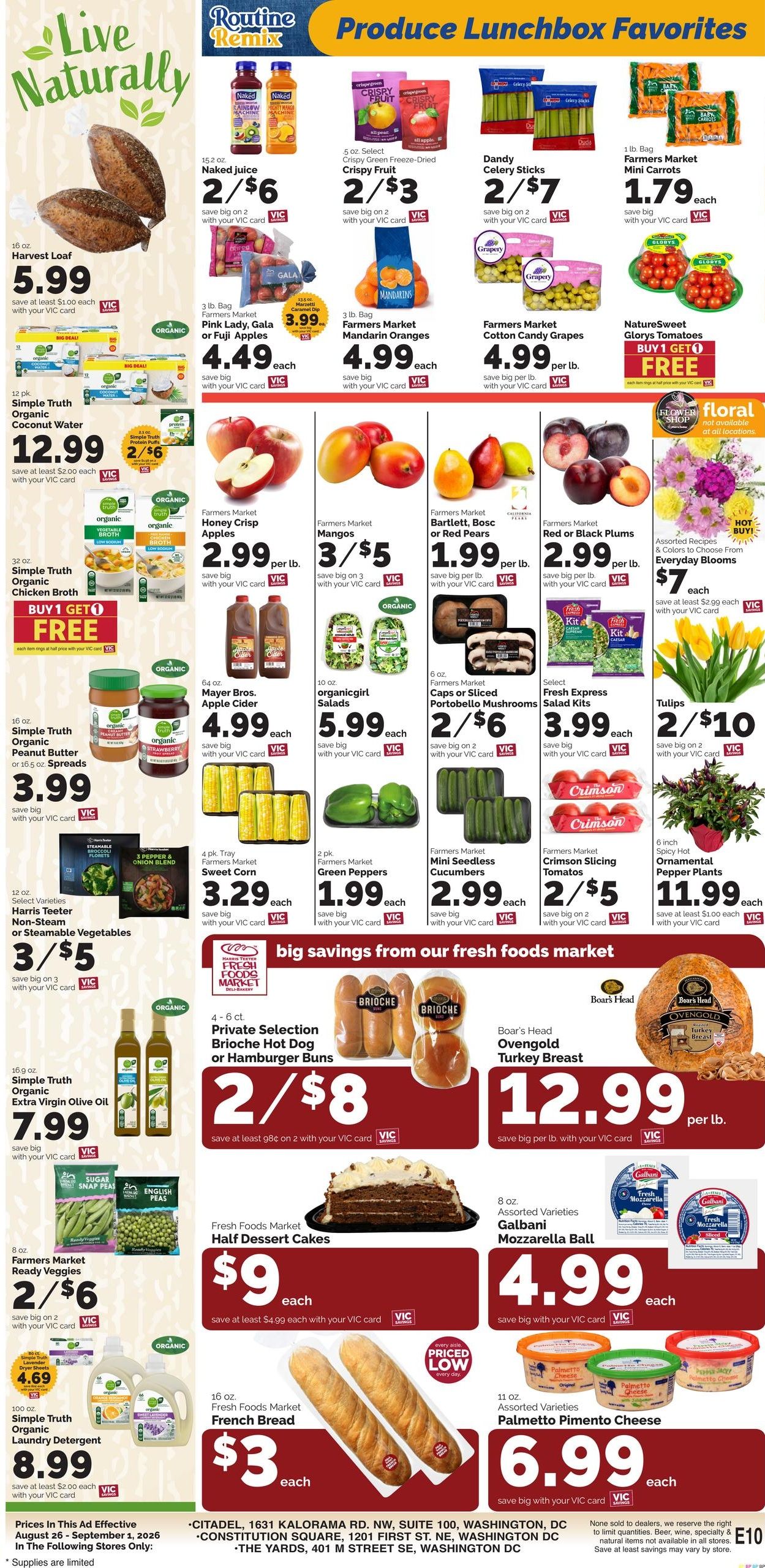 Harris Teeter (Naval Anacost Annex-Washington Area, DC) Weekly Ad August 26 - September 1, 2026