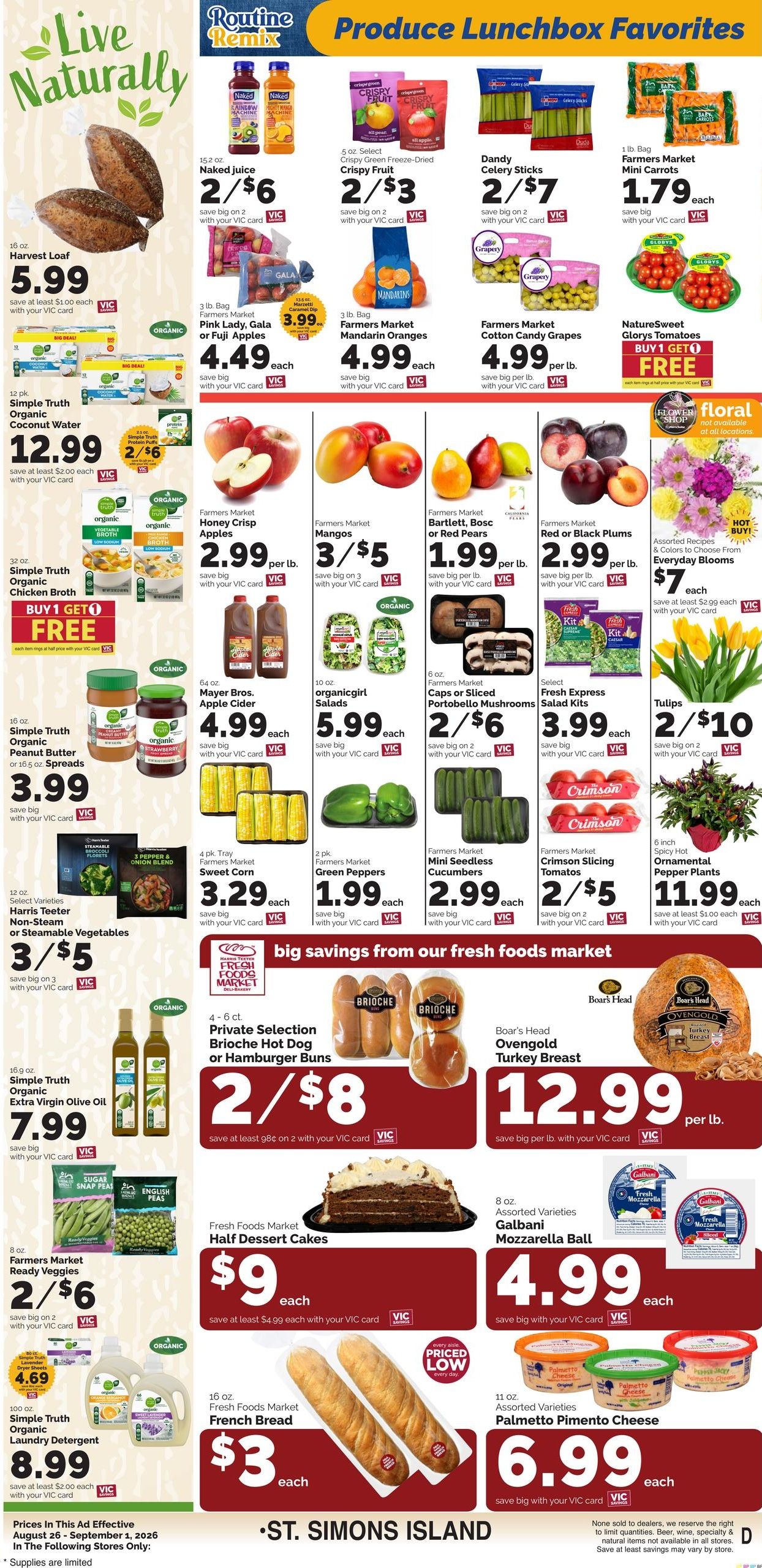 Harris Teeter (Saint Simons Island Area, GA) Weekly Ad August 26 - September 1, 2026
