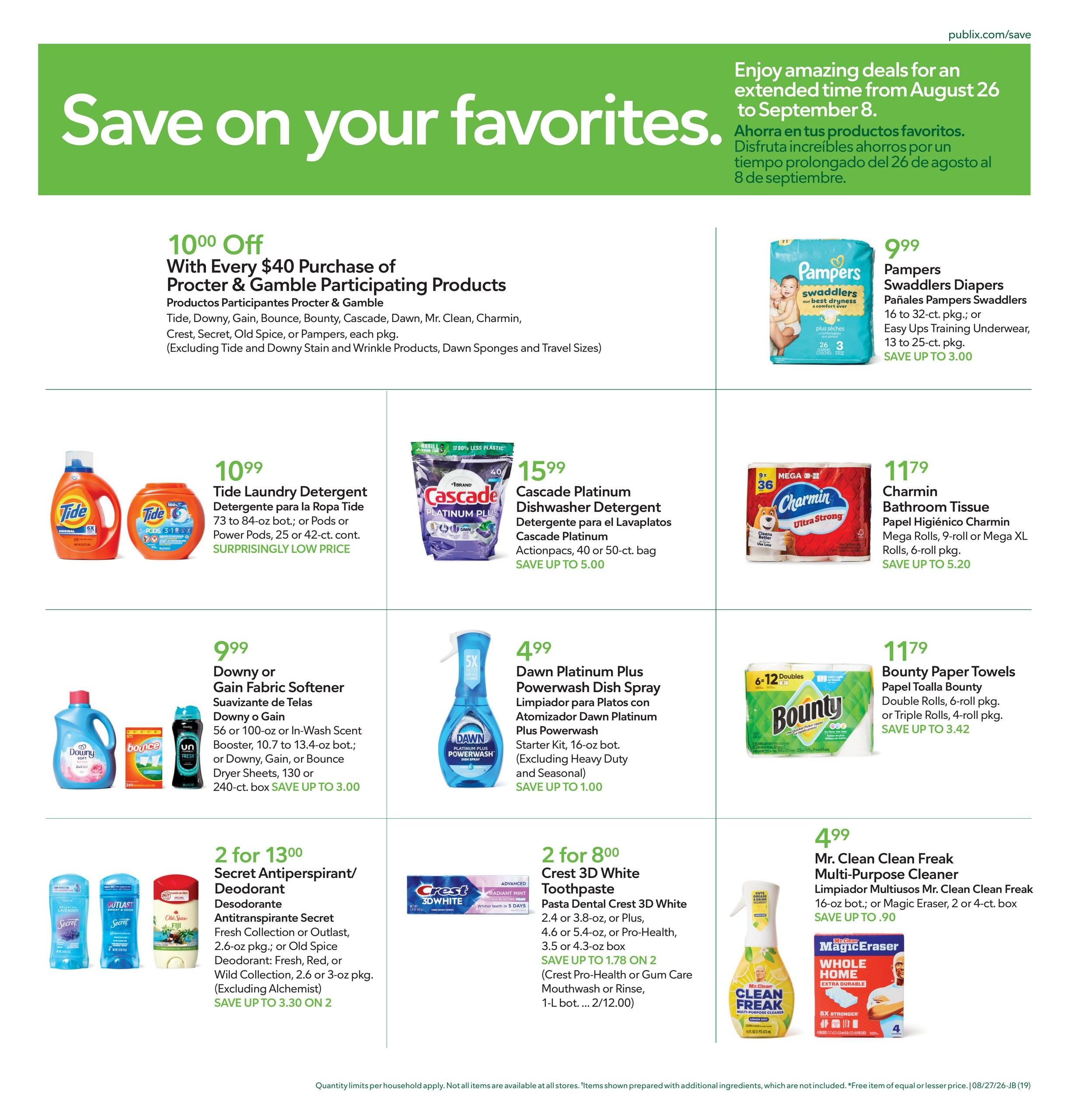 Publix (Savannah–Richmond Hill Area, GA) Anuncio Semanal Español Weekly Ad August 26 - September 1, 2026