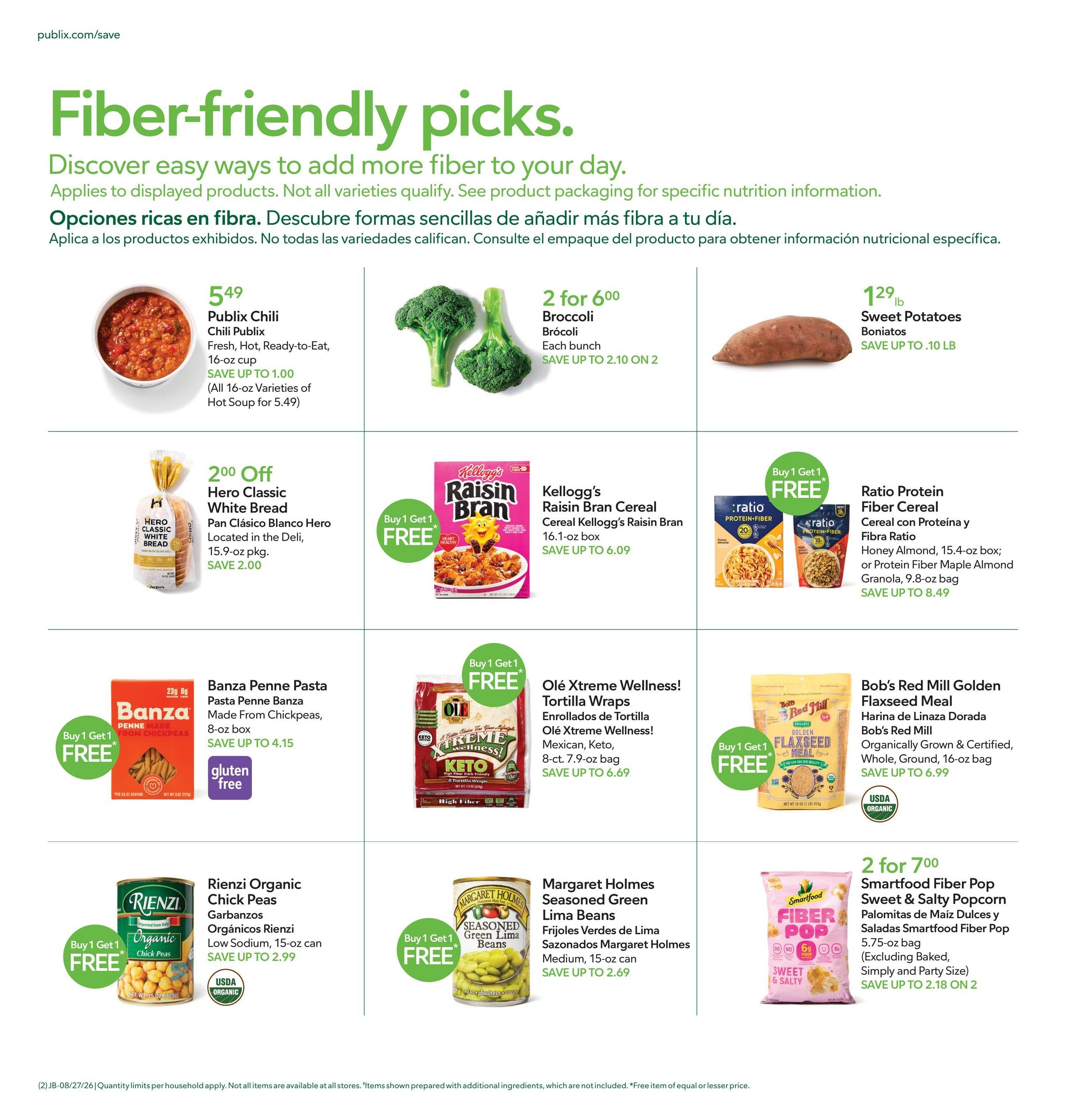 Publix (Savannah–Richmond Hill Area, GA) Anuncio Semanal Español Weekly Ad August 26 - September 1, 2026