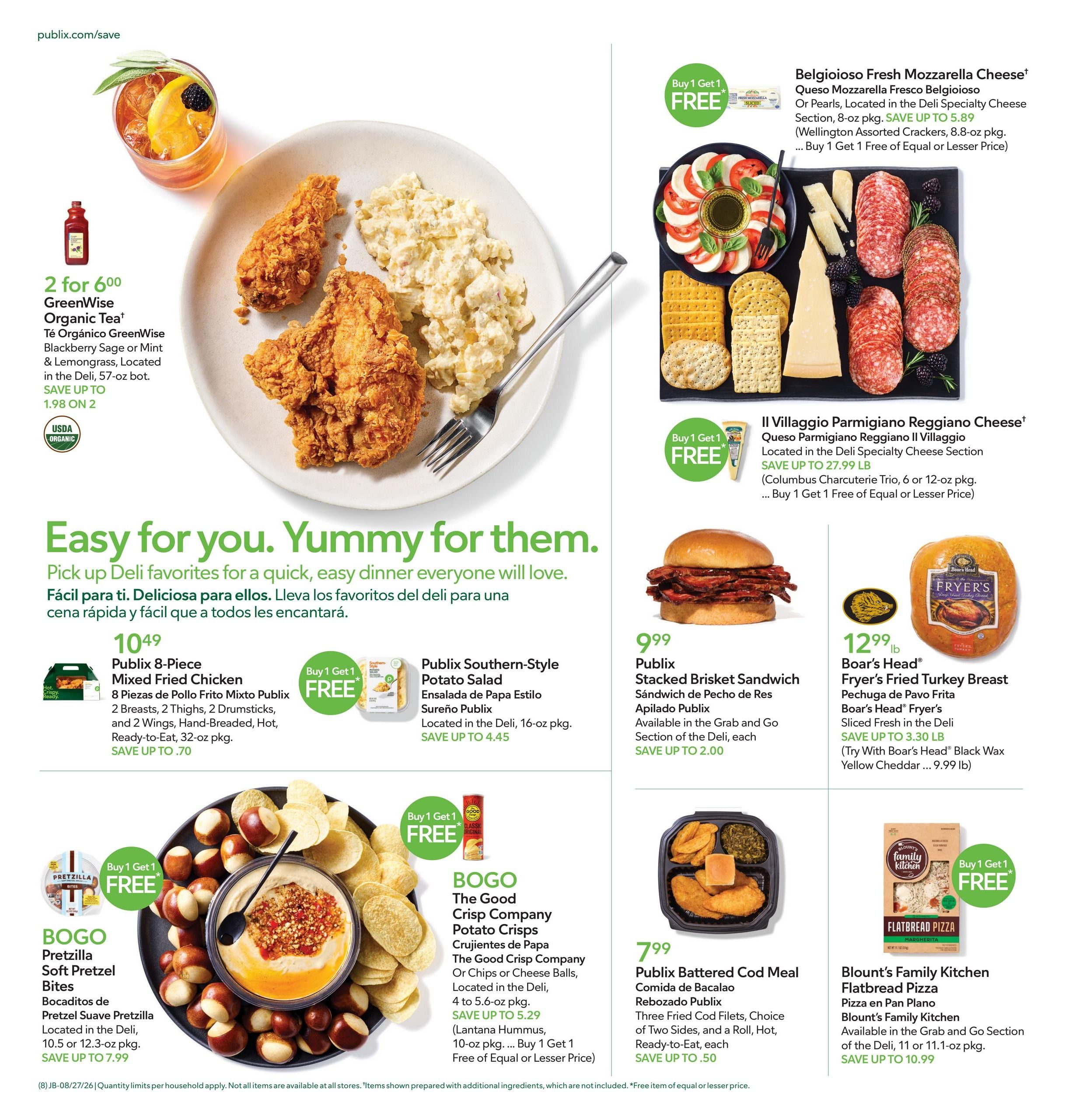 Publix (Savannah–Richmond Hill Area, GA) Anuncio Semanal Español Weekly Ad August 26 - September 1, 2026