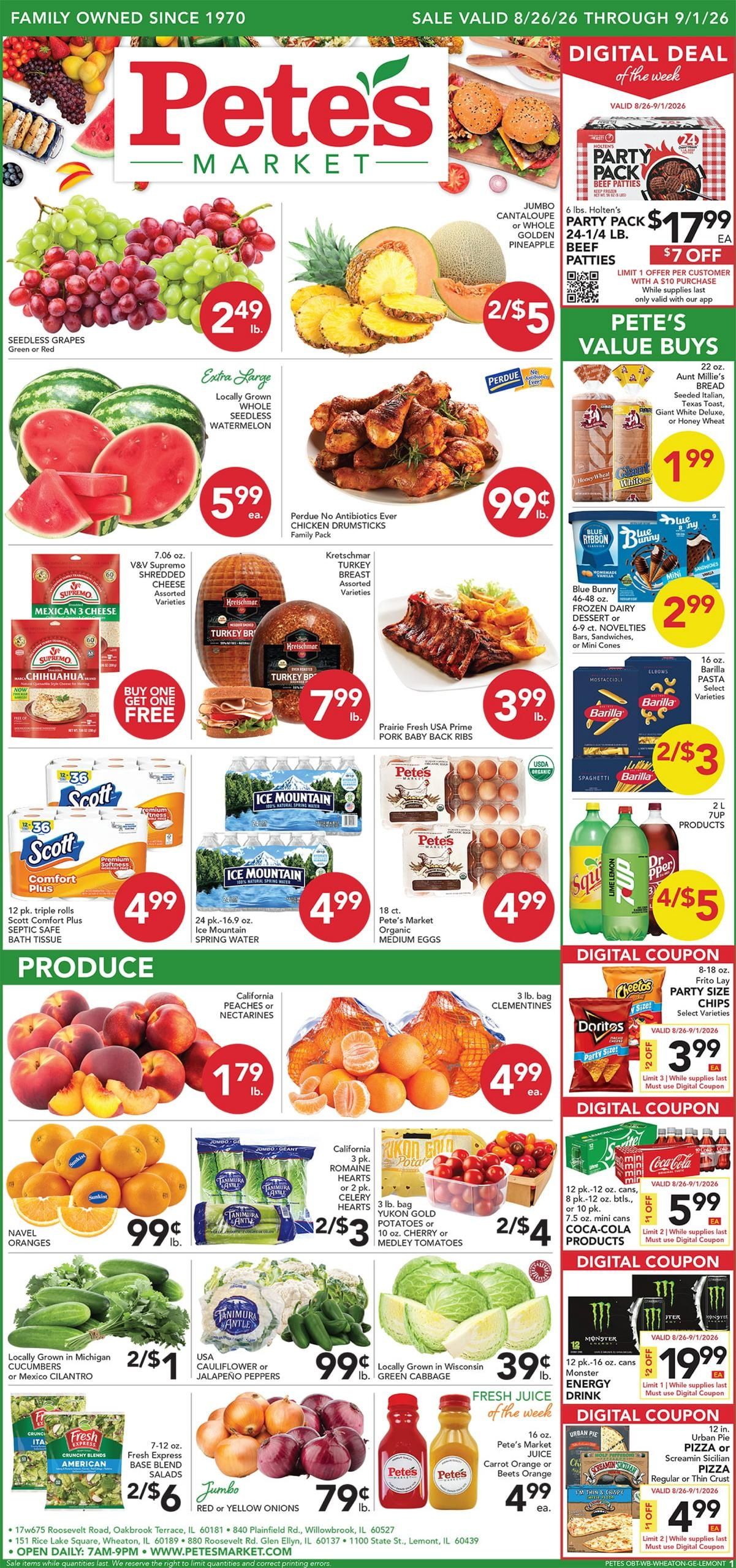 Pete's Fresh Market (Downers Grove-Roselle Area, IL) Weekly Ad August 26 - September 1, 2026