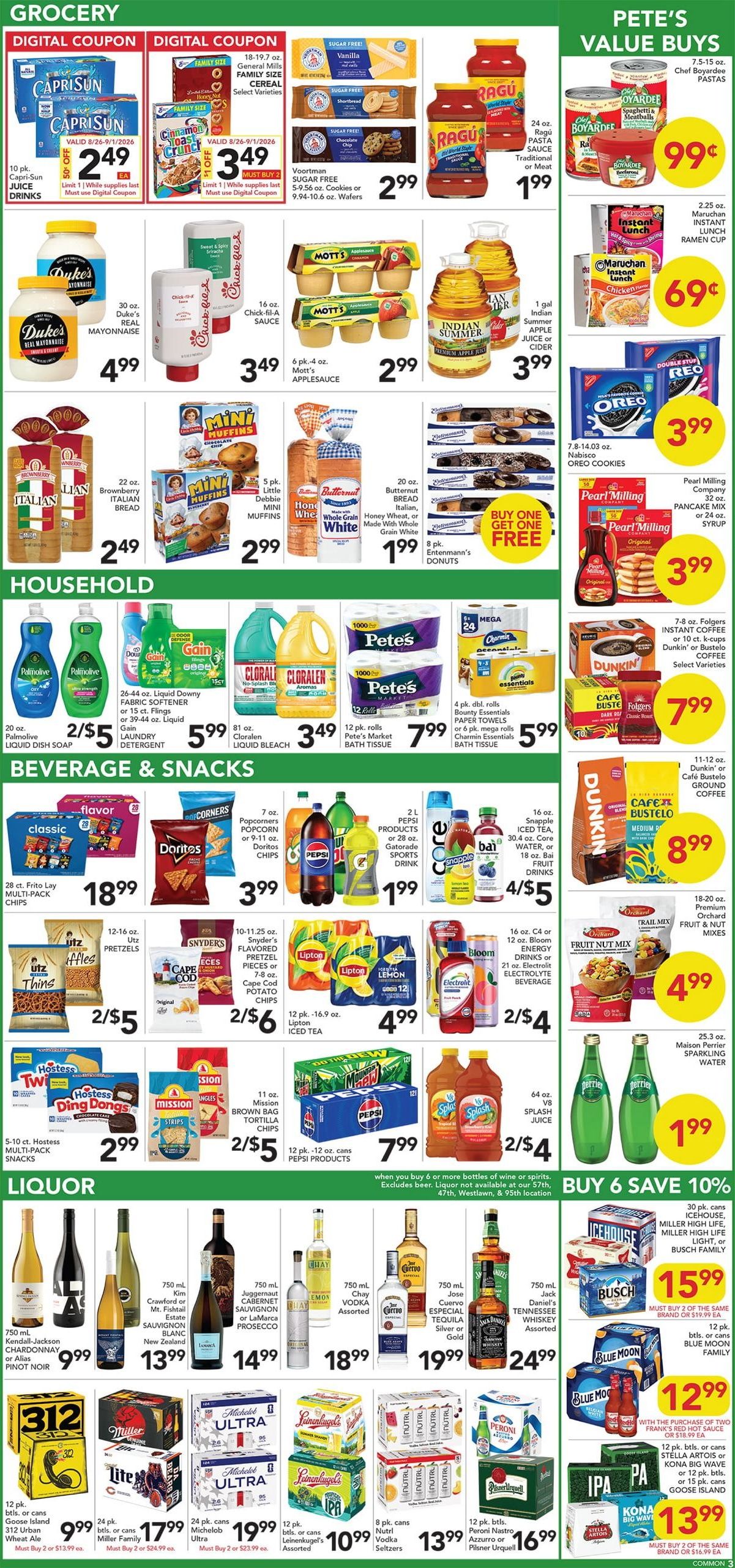 Pete's Fresh Market (Downers Grove-Roselle Area, IL) Weekly Ad August 26 - September 1, 2026