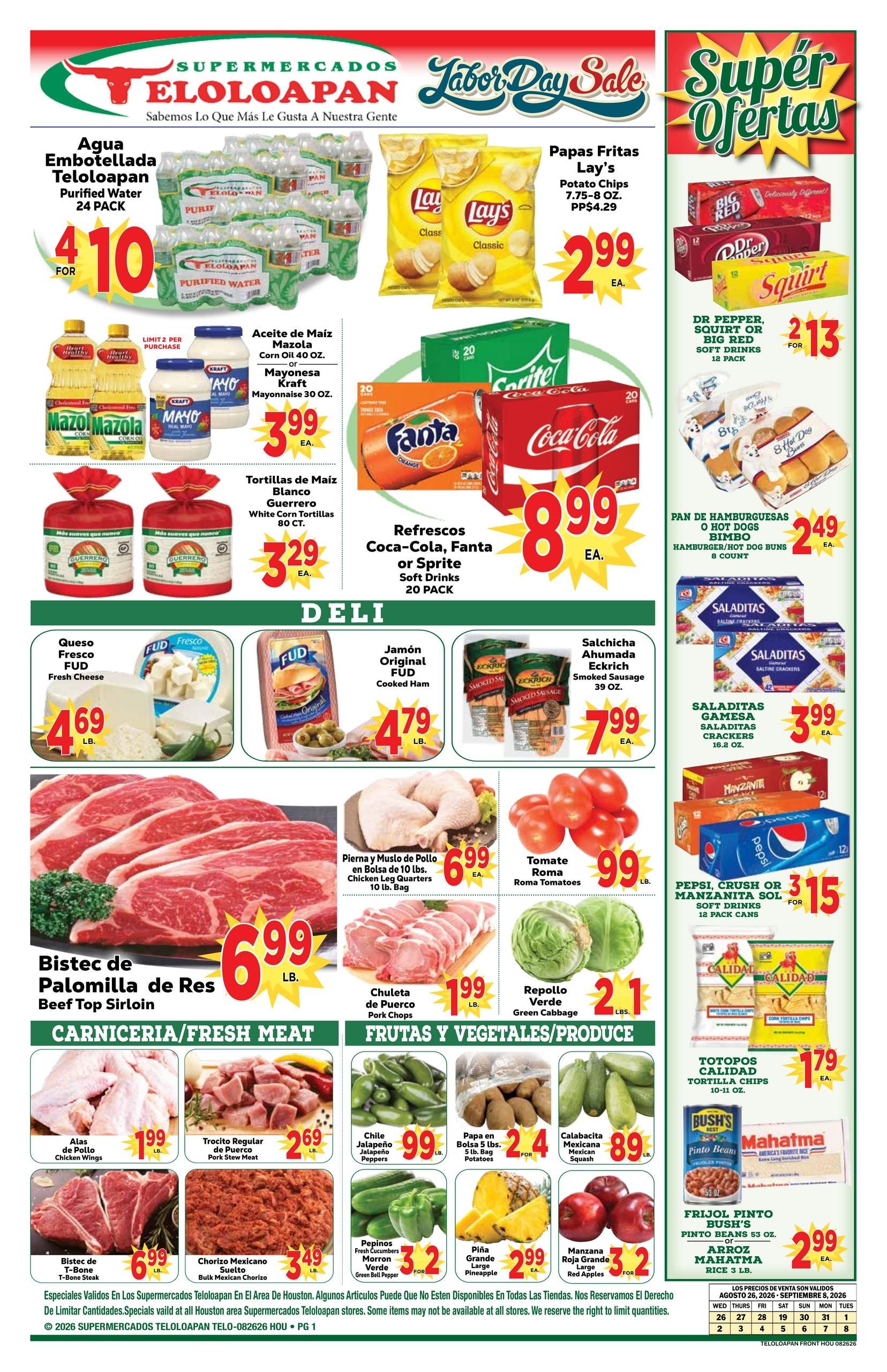 Supermercados Teloloapan Weekly Ad August 26 - September 8, 2026