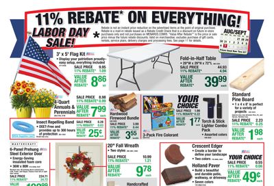 Menards (MN, MT, ND) 11% Rebate Sale Weekly Ad August 26 - September 7, 2026