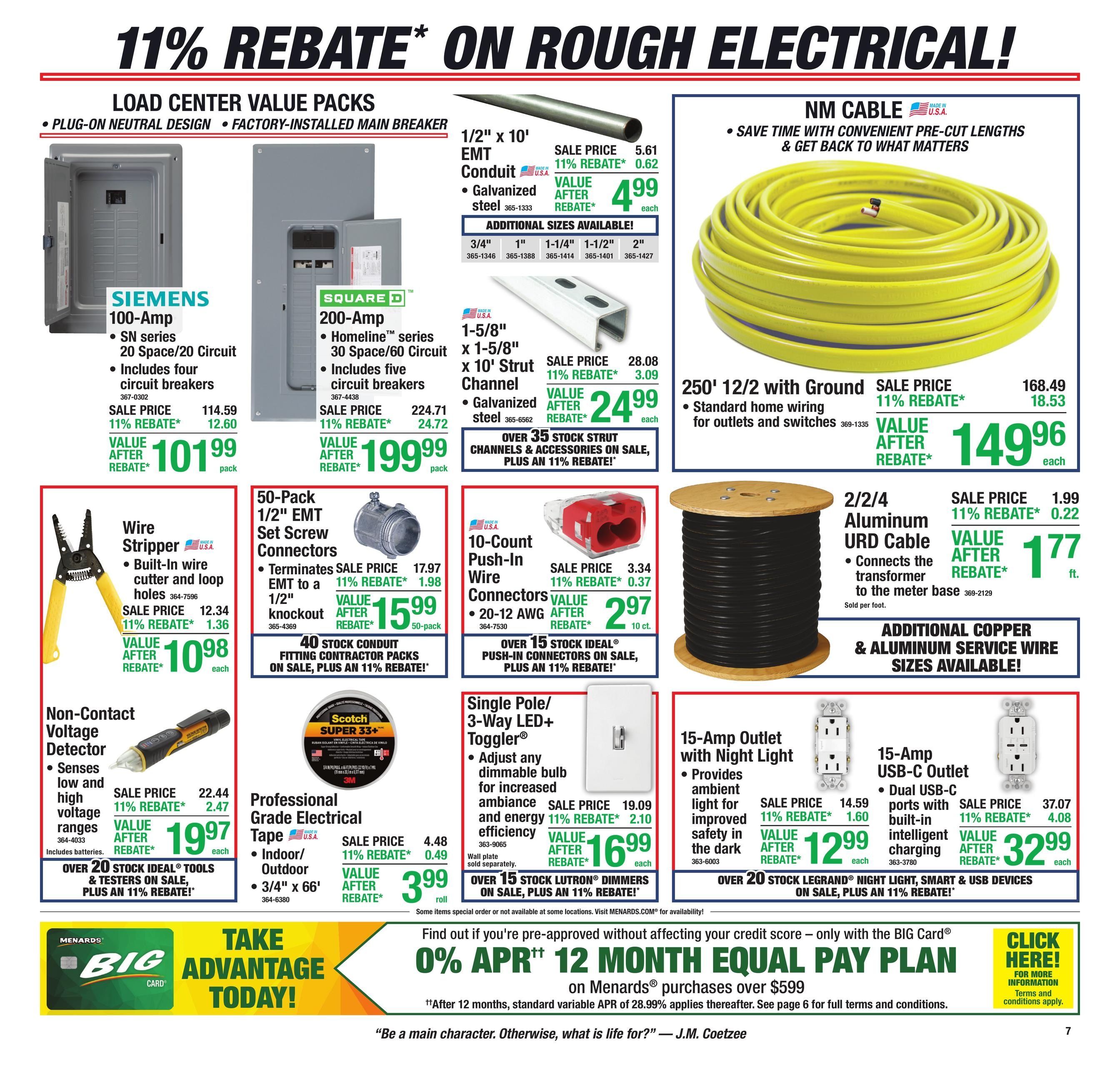 Menards (MN, MT, ND) 11% Rebate Sale Weekly Ad August 26 - September 7, 2026