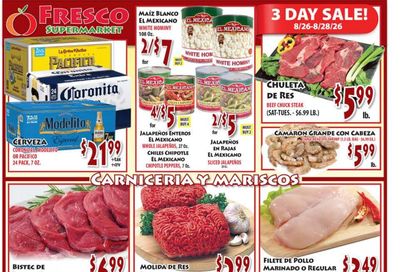 Fresco Supermarket Weekly Ad August 26 - September 1, 2026