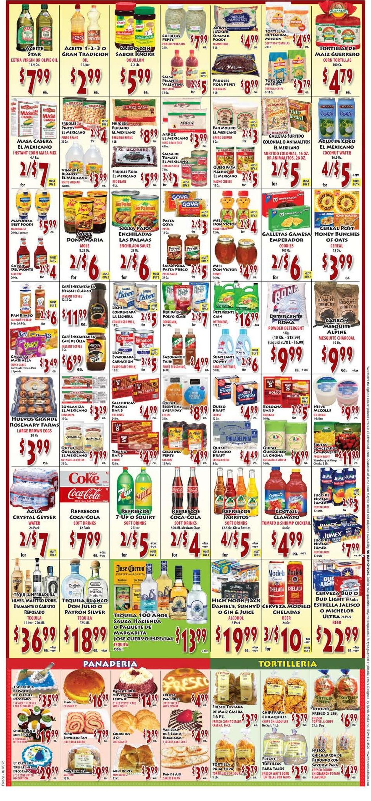 Fresco Supermarket Weekly Ad August 26 - September 1, 2026