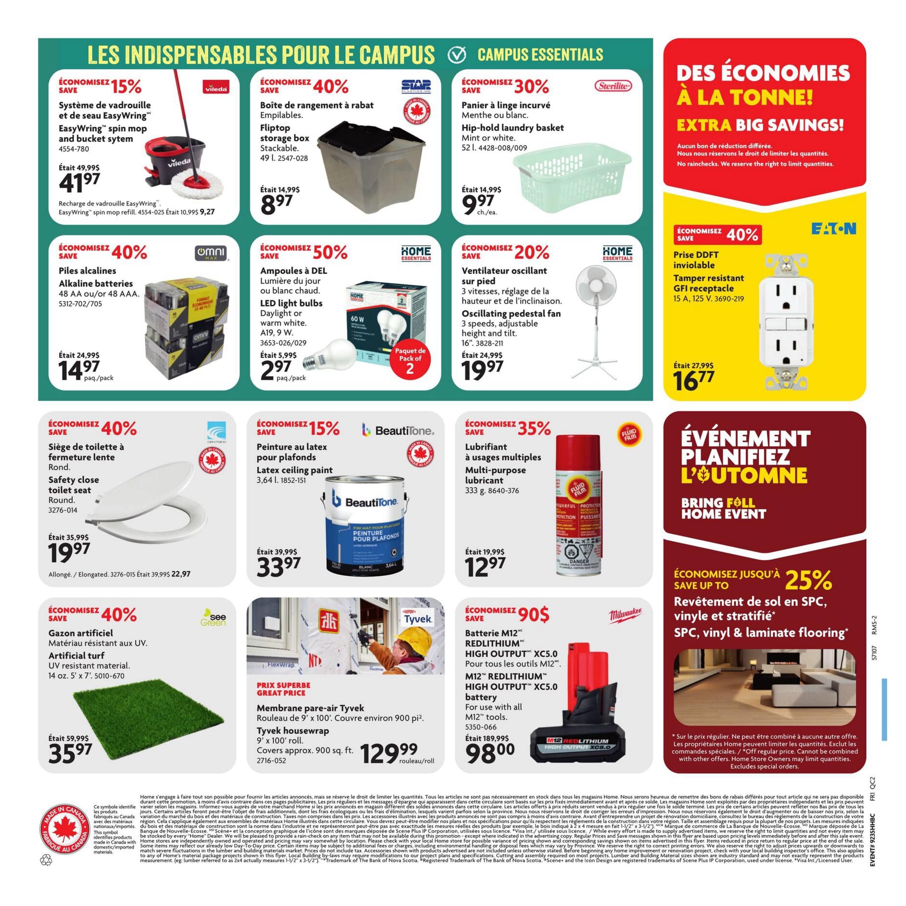 Home Hardware Building Centre (QC) Flyer August 27 to September 9