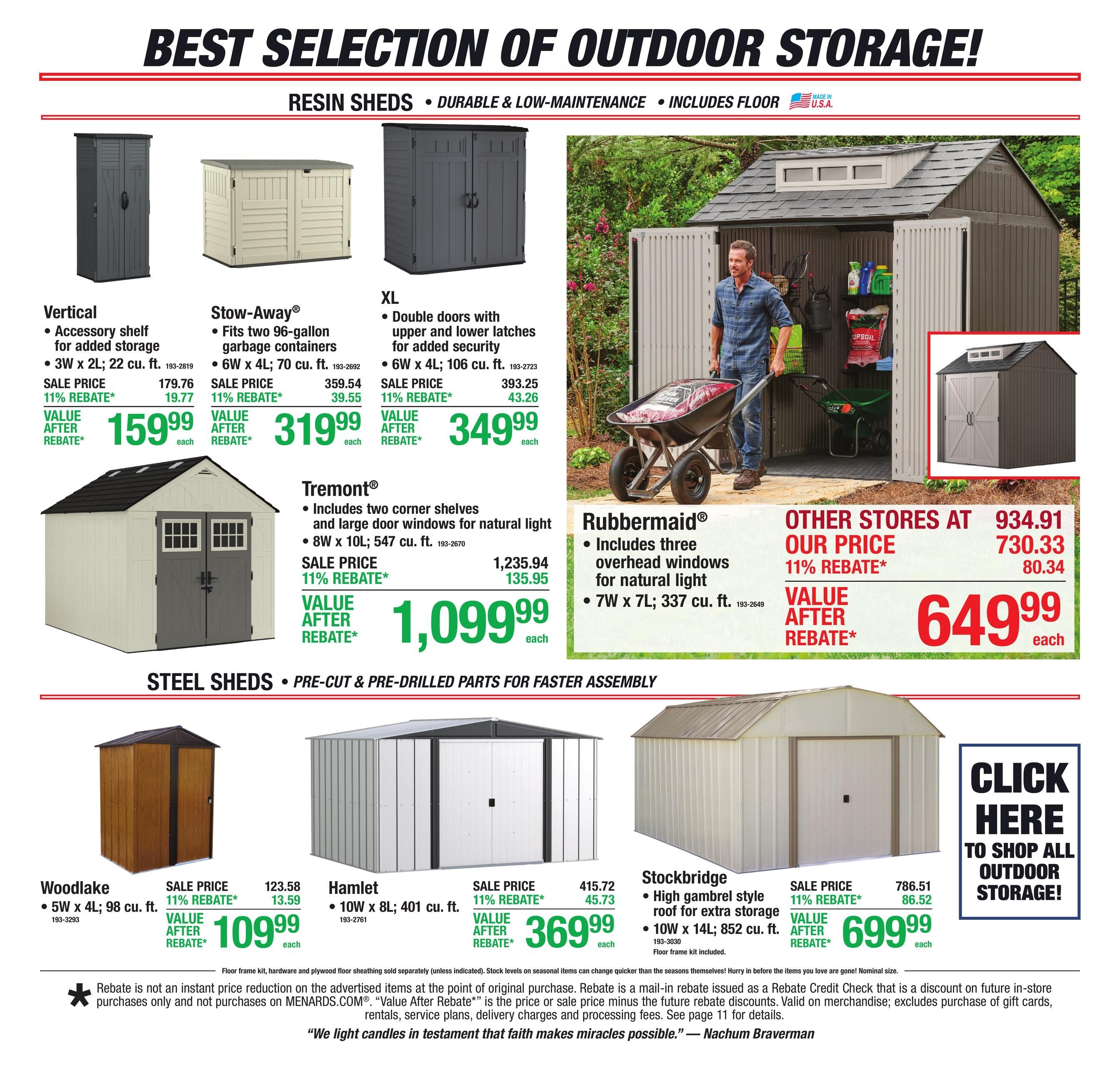 Menards (Ashley Area, ND) 11% Rebate Sale Weekly Ad August 26 - September 7, 2026
