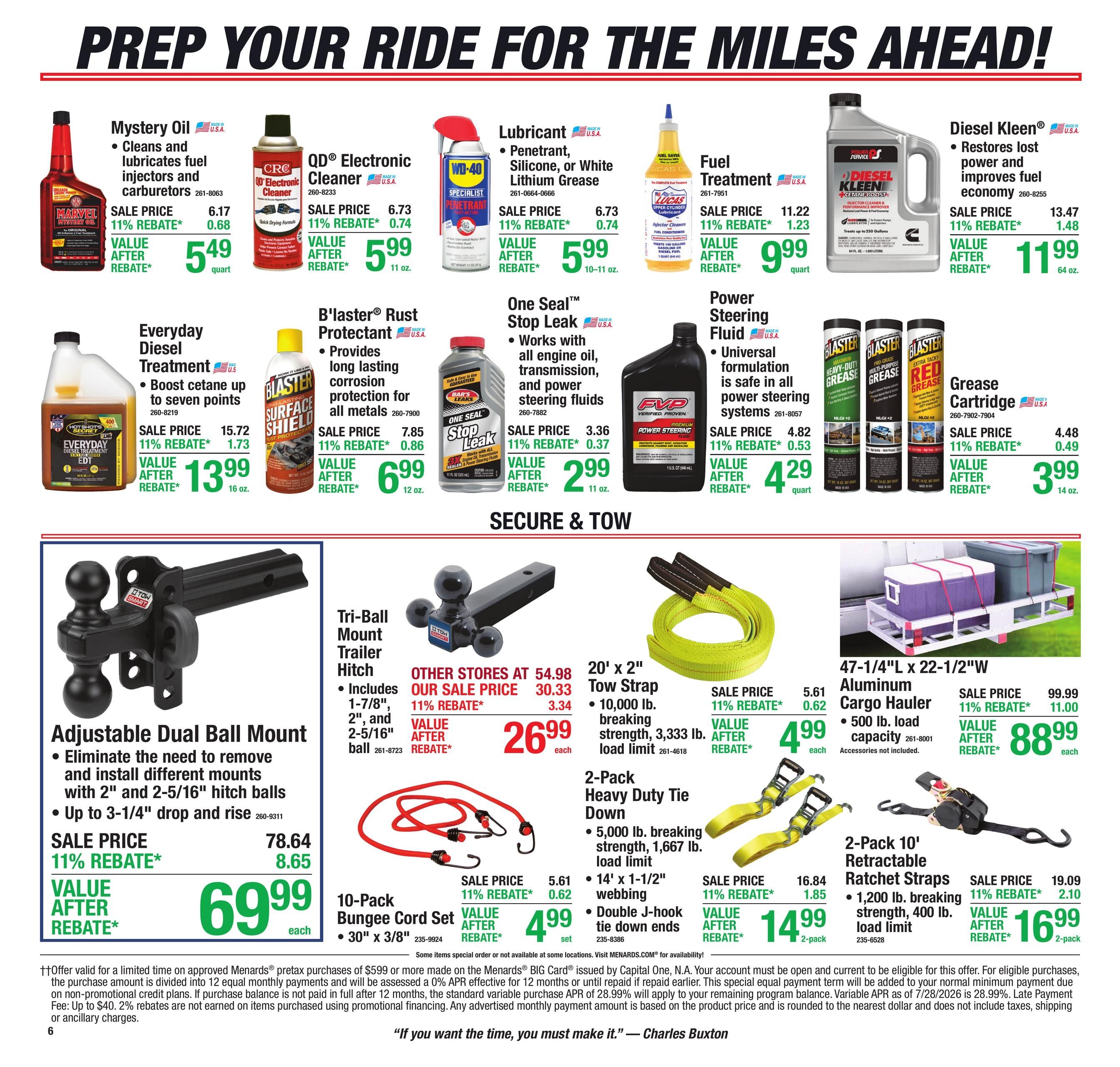 Menards (Hot Springs-Rapid City Area, SD) 11% Rebate Sale Weekly Ad August 26 - September 7, 2026